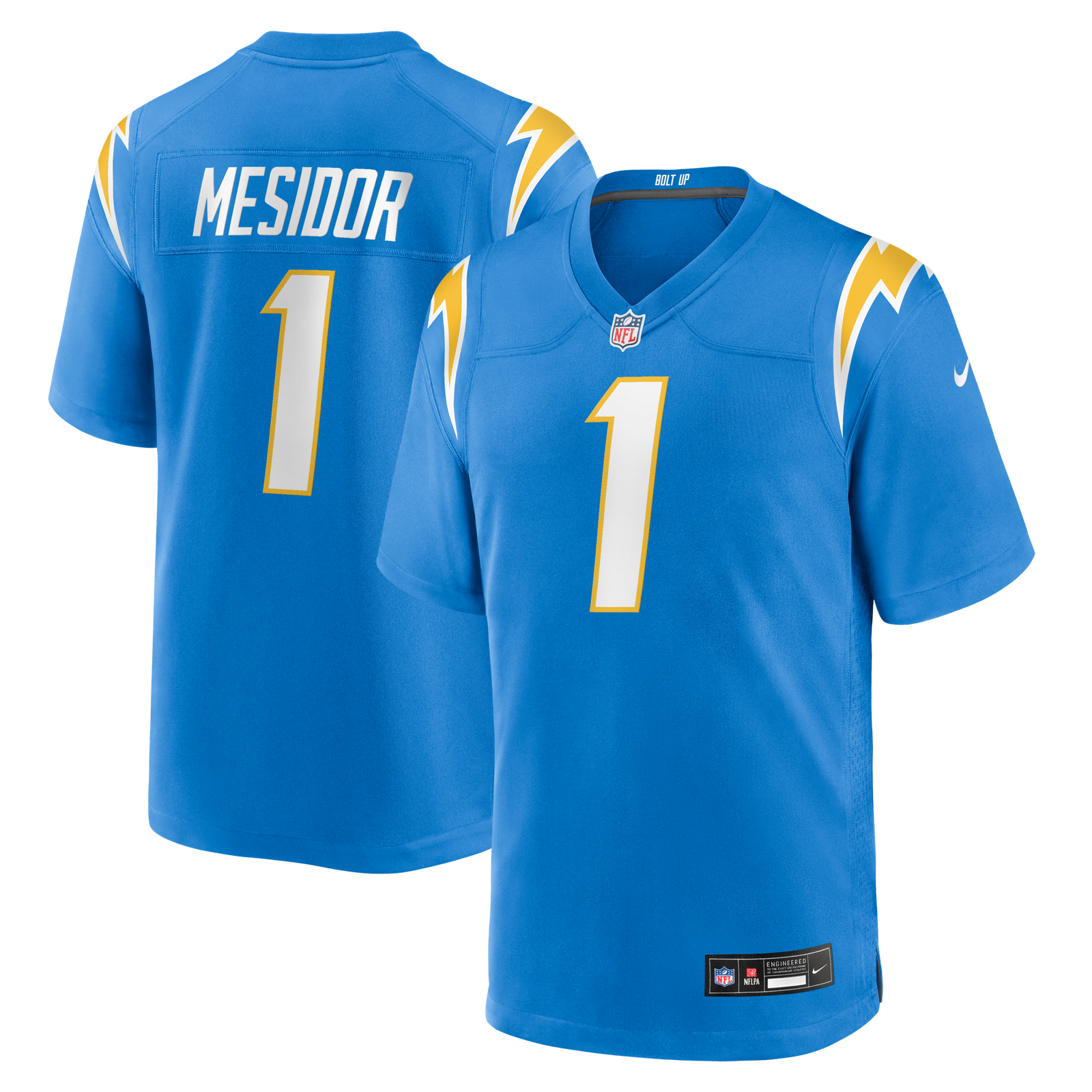 Men’s Nike Powder Blue Los Angeles Chargers Akheem Mesidor Team Game Jersey
