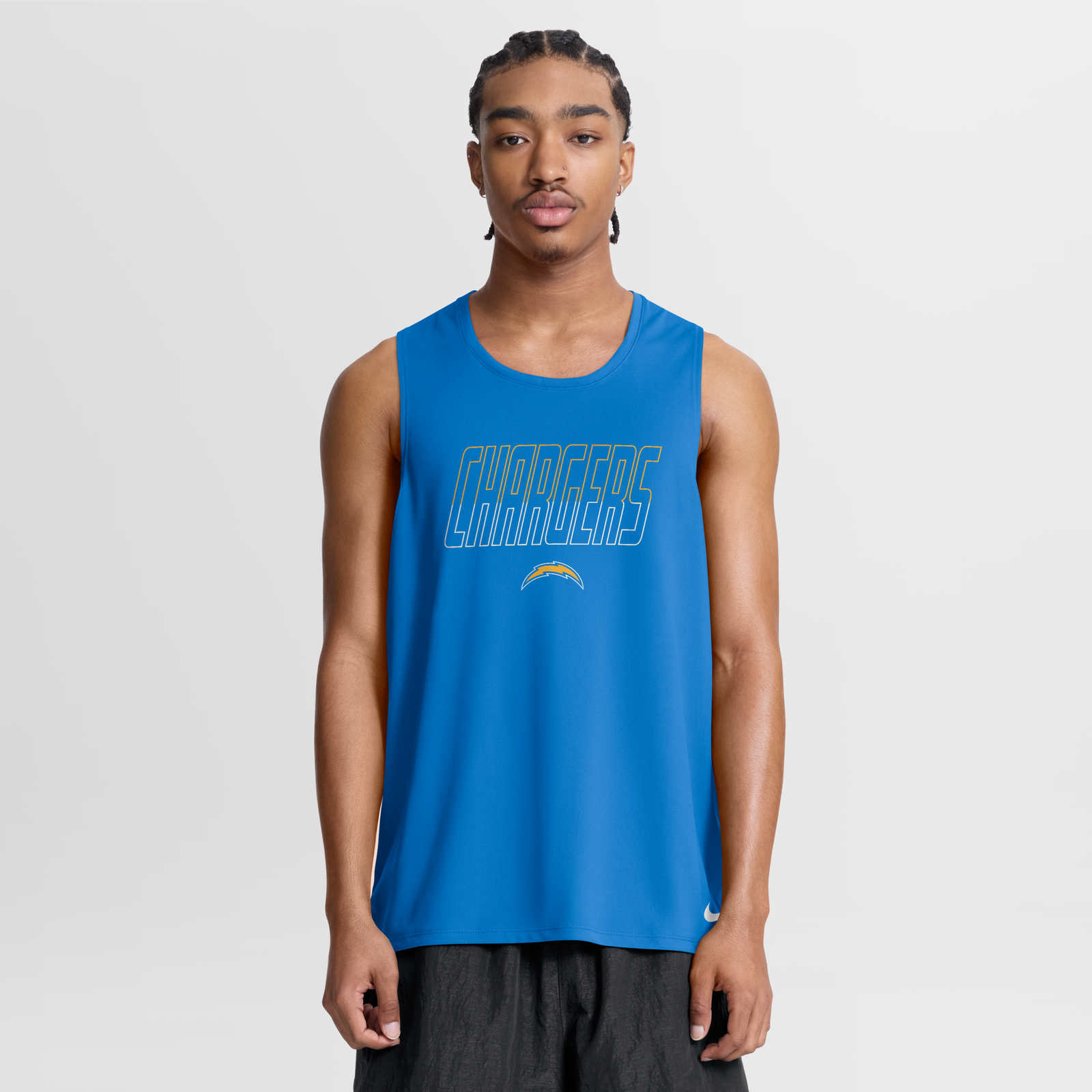 Men’s Nike Powder Blue Los Angeles Chargers Kickoff Miler Dri-FIT Tank Top