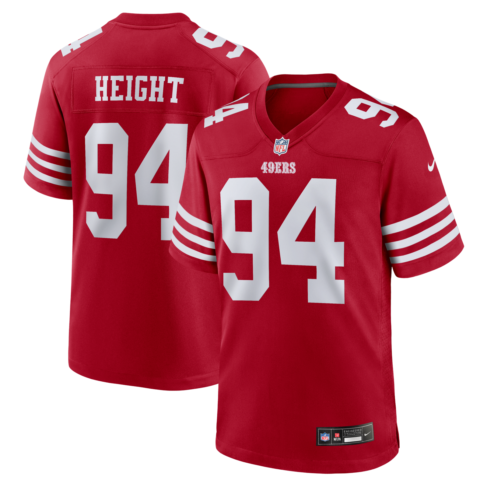 Men’s Nike Romello Height Scarlet San Francisco 49ers Team Game Jersey