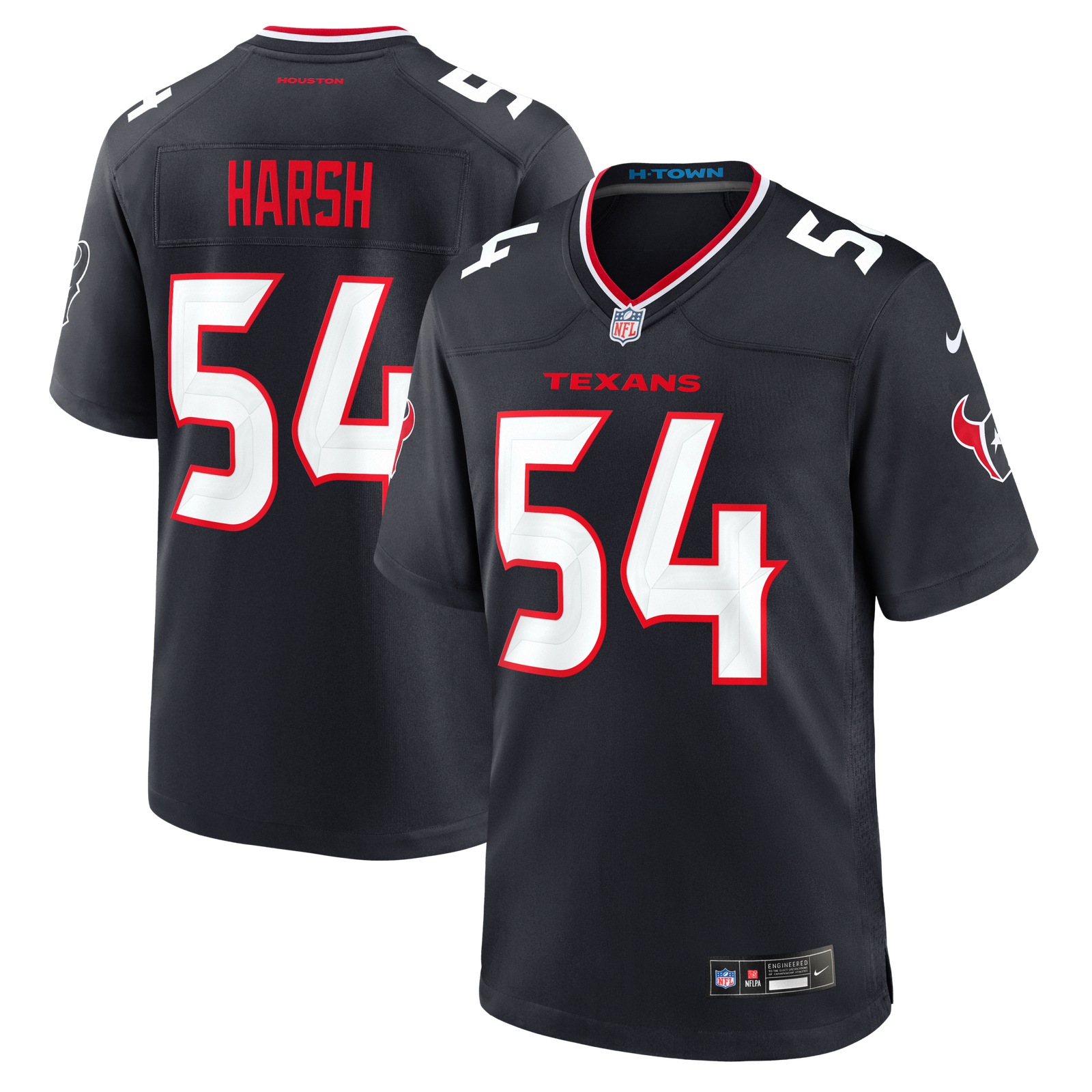 Men’s Nike Sabastian Harsh Navy Houston Texans Team Game Jersey