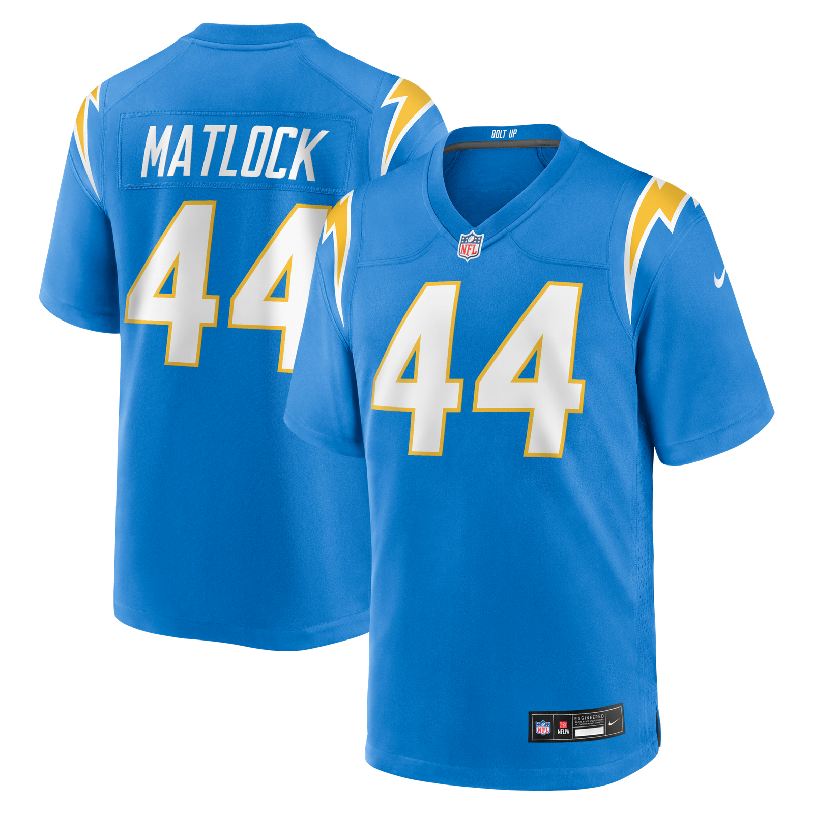 Men’s Nike Scott Matlock Powder Blue Los Angeles Chargers Team Game Jersey