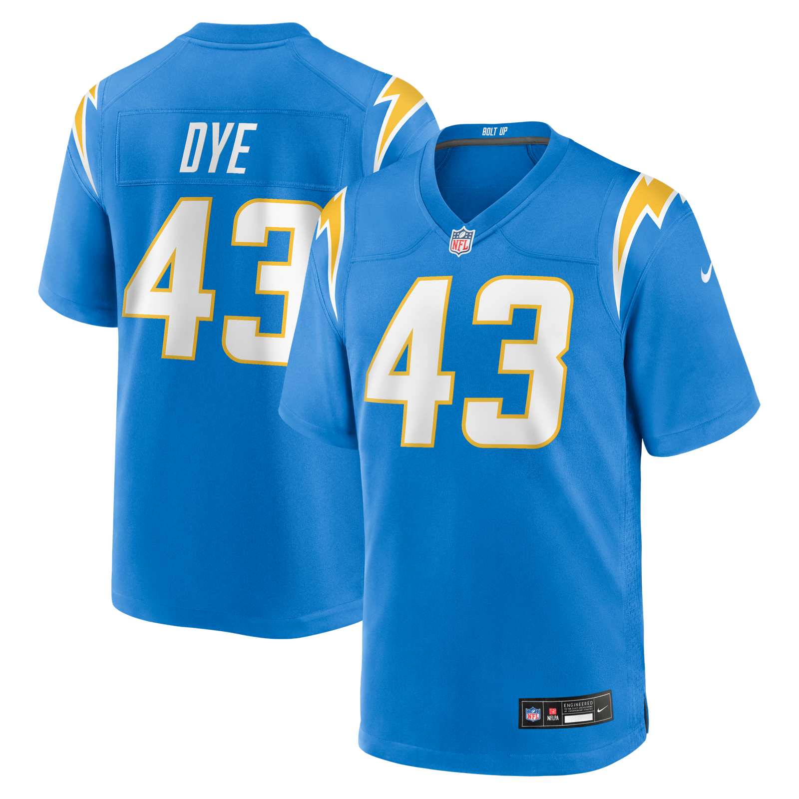 Men’s Nike Troy Dye Powder Blue Los Angeles Chargers Game Jersey