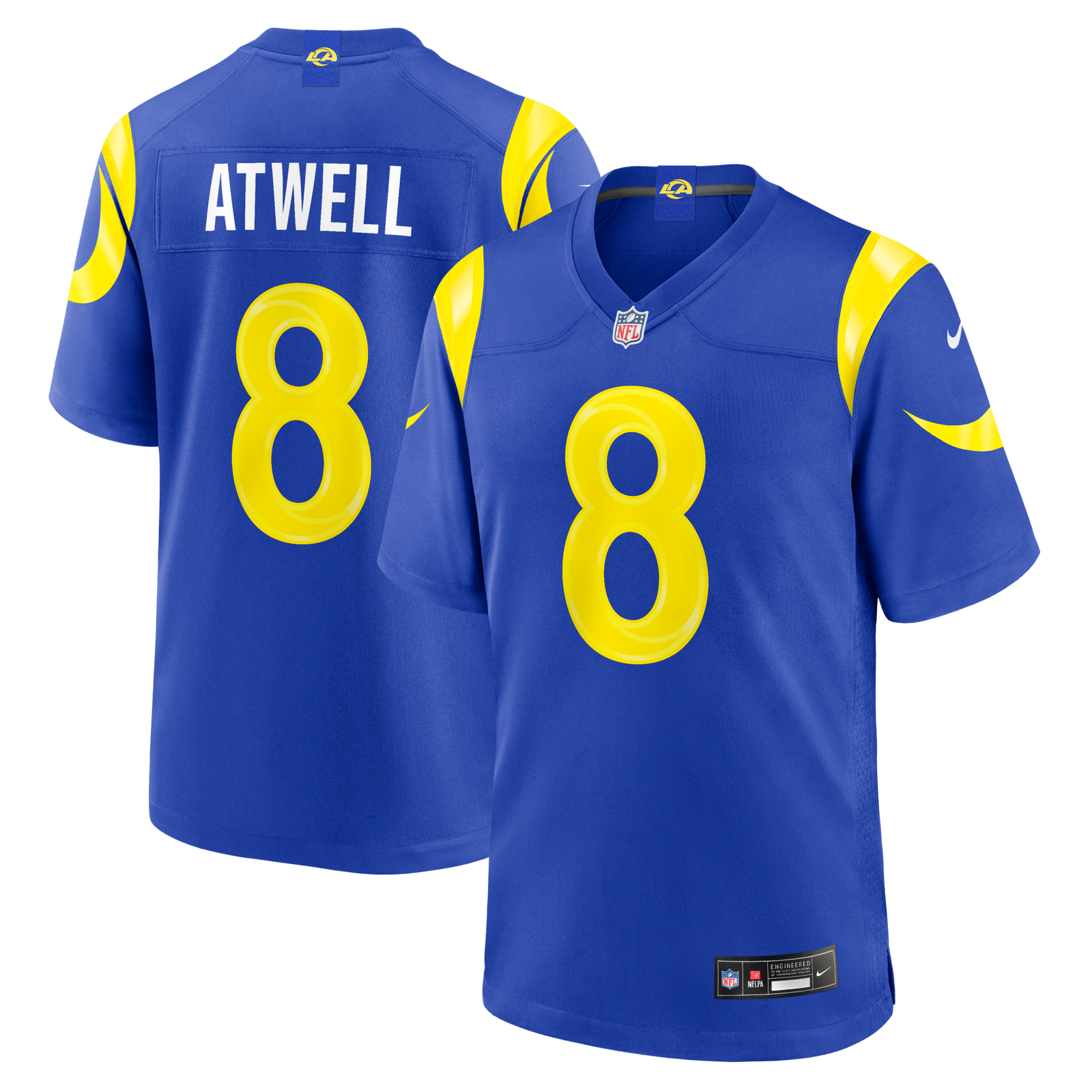 Men’s Nike Tutu Atwell Royal Los Angeles Rams Team Game Jersey