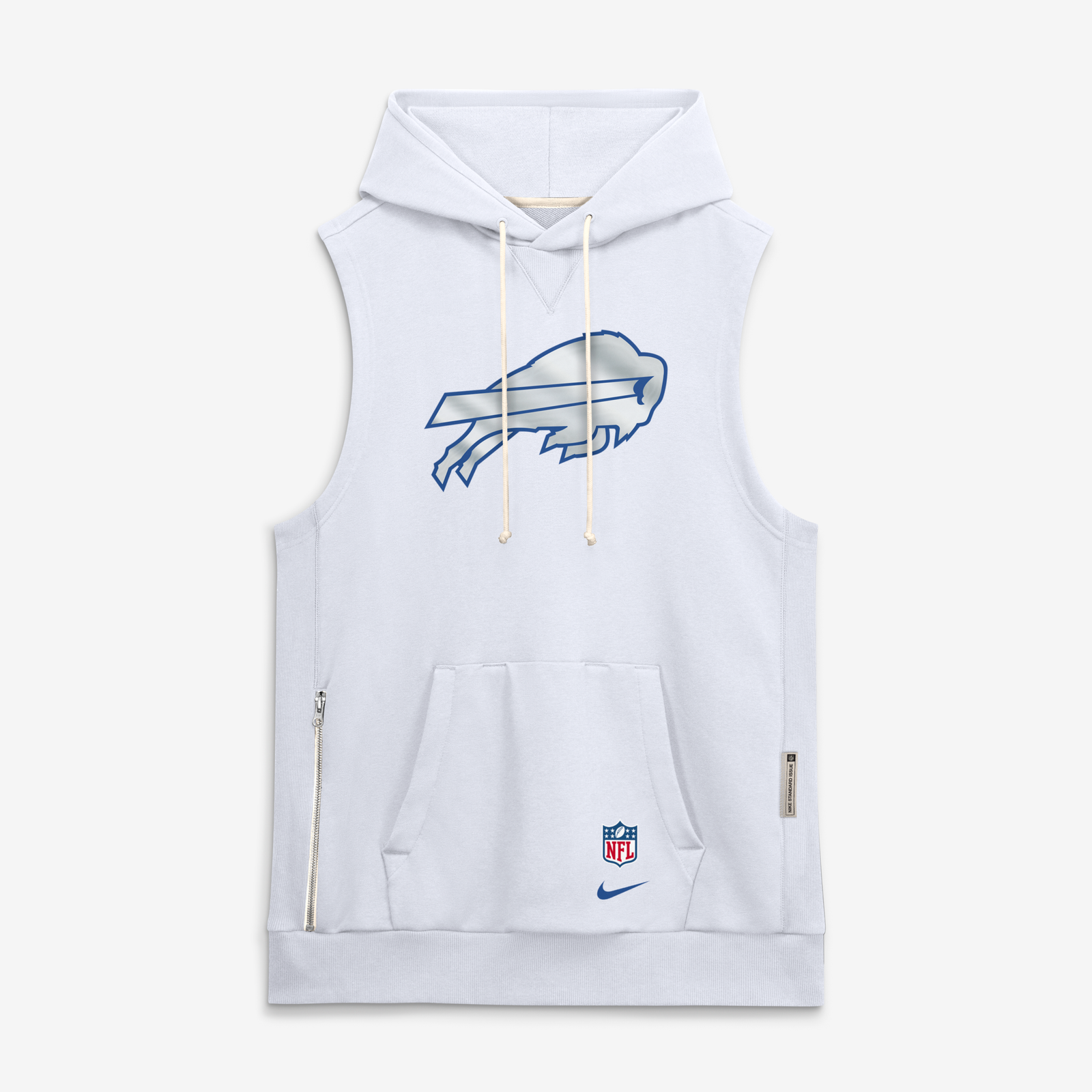 Men’s Nike White Buffalo Bills Rivalries Collection Sideline Sleeveless Fleece Hoodie