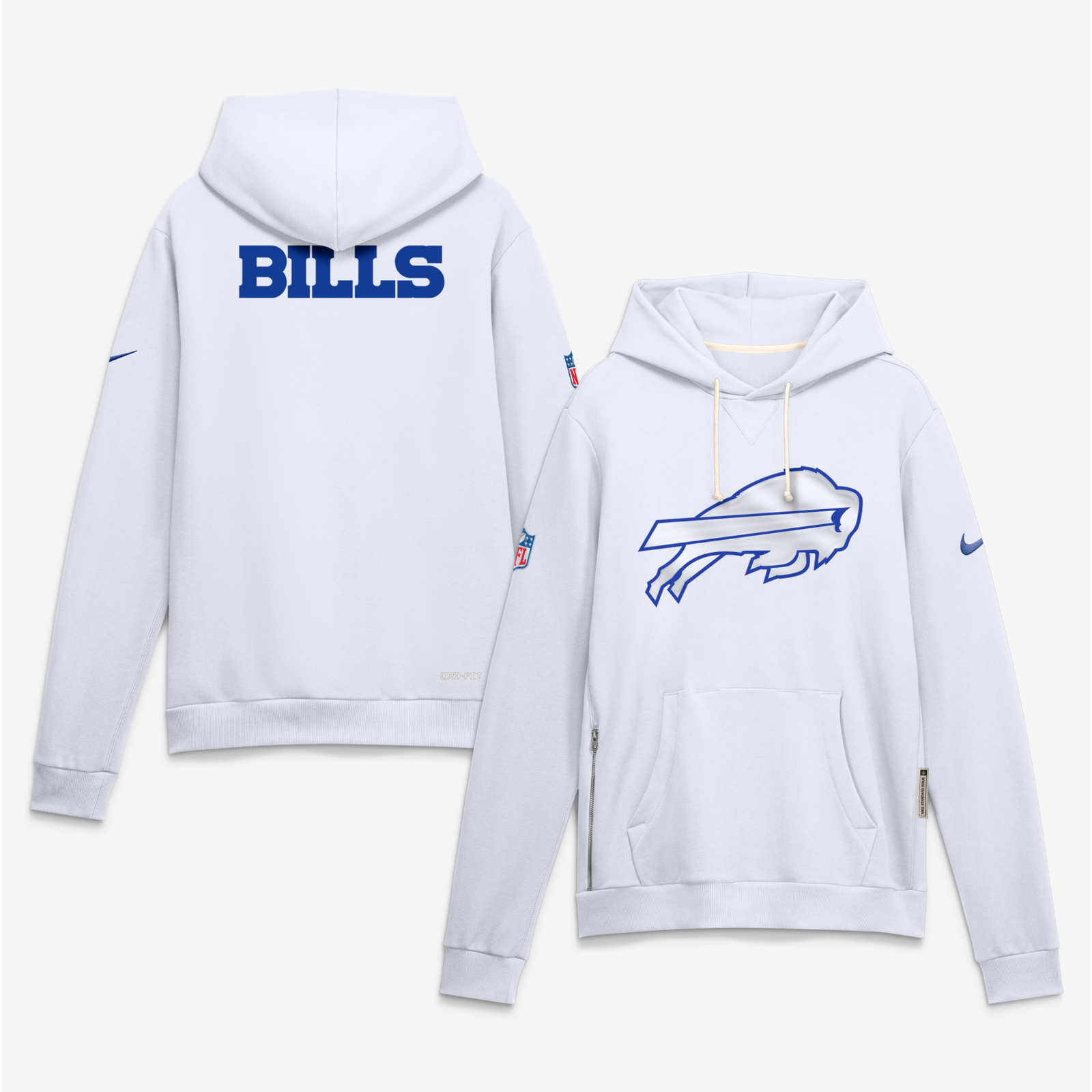 Men’s Nike White Buffalo Bills Rivalries Collection Standard Issue Sideline Pullover Hoodie