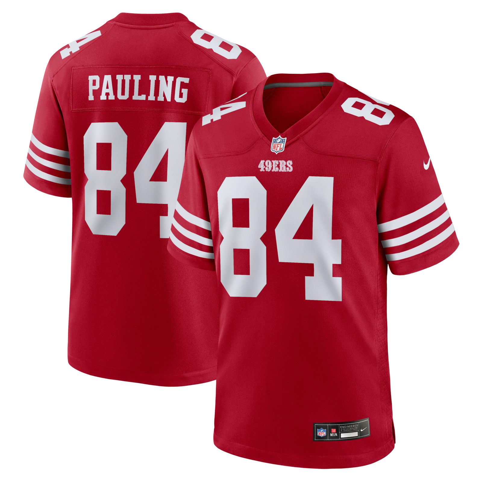 Men’s Nike Will Pauling Scarlet San Francisco 49ers Team Game Jersey