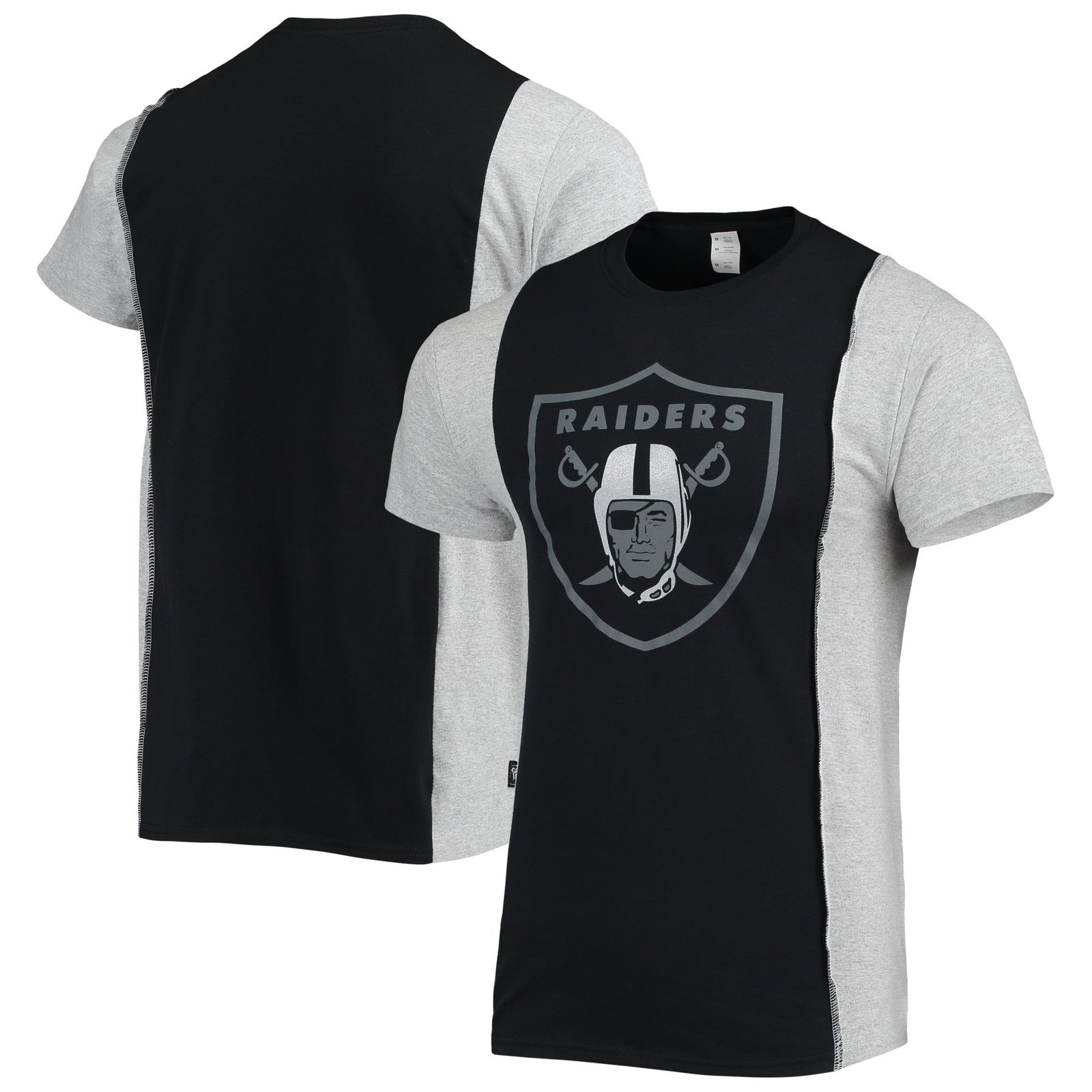 Men’s Refried Apparel Black/Heathered Gray Las Vegas Raiders Sustainable Split T-Shirt
