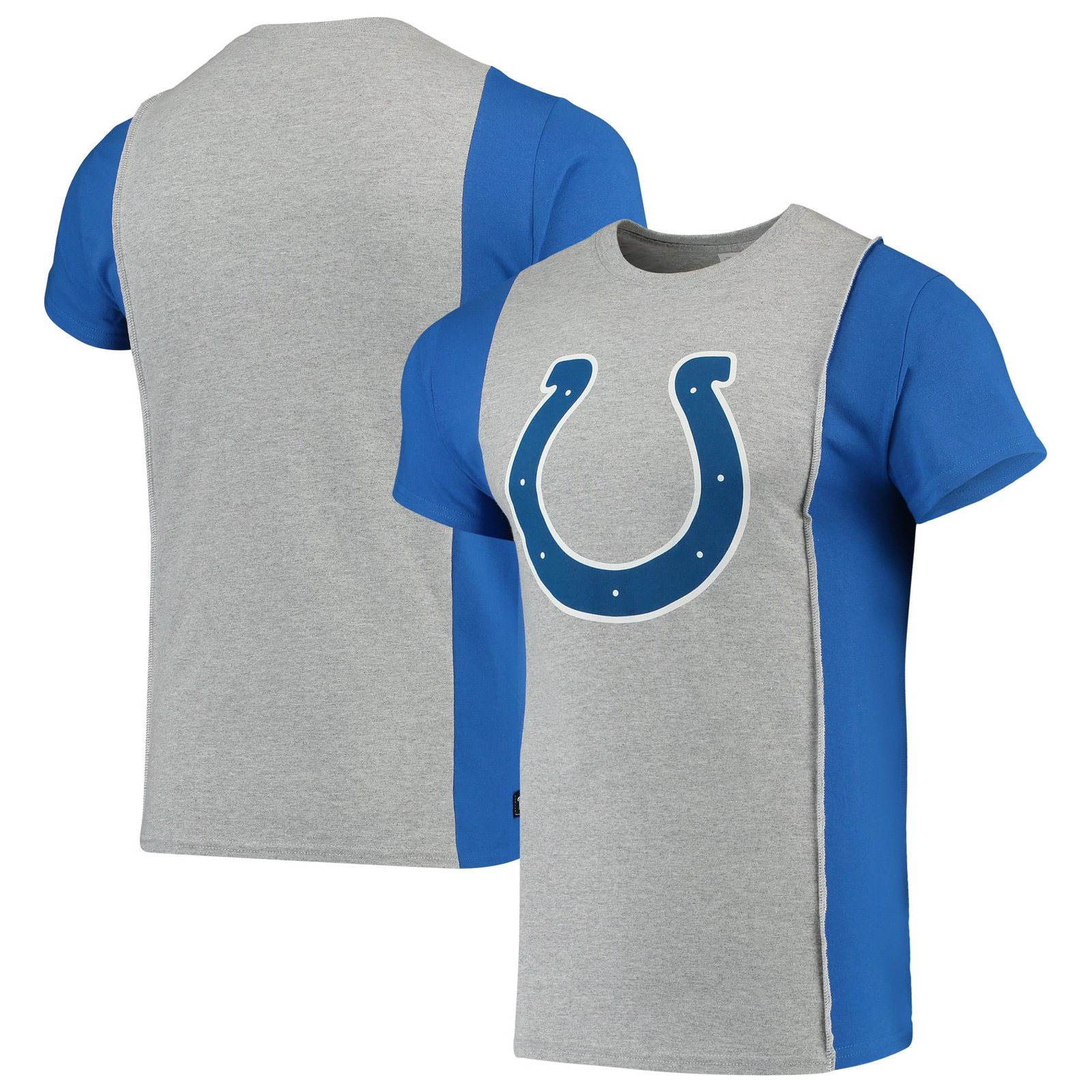 Men’s Refried Apparel Gray/Royal Indianapolis Colts Sustainable Upcycled Split T-Shirt