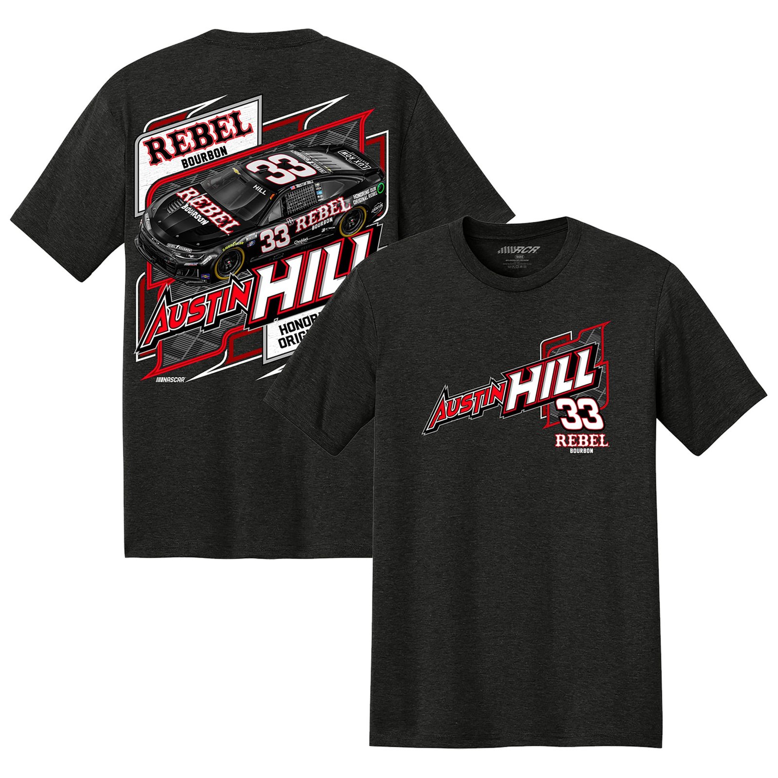 Men’s Richard Childress Racing Team Collection Black Austin Hill #33 Rebel Bourbon Kyle Busch Tribute T-Shirt