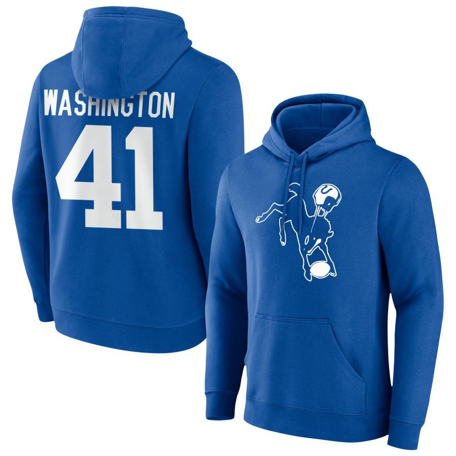 Men’s Royal Indianapolis Colts Team Authentic Classic Personalized Name & Number Hoodie
