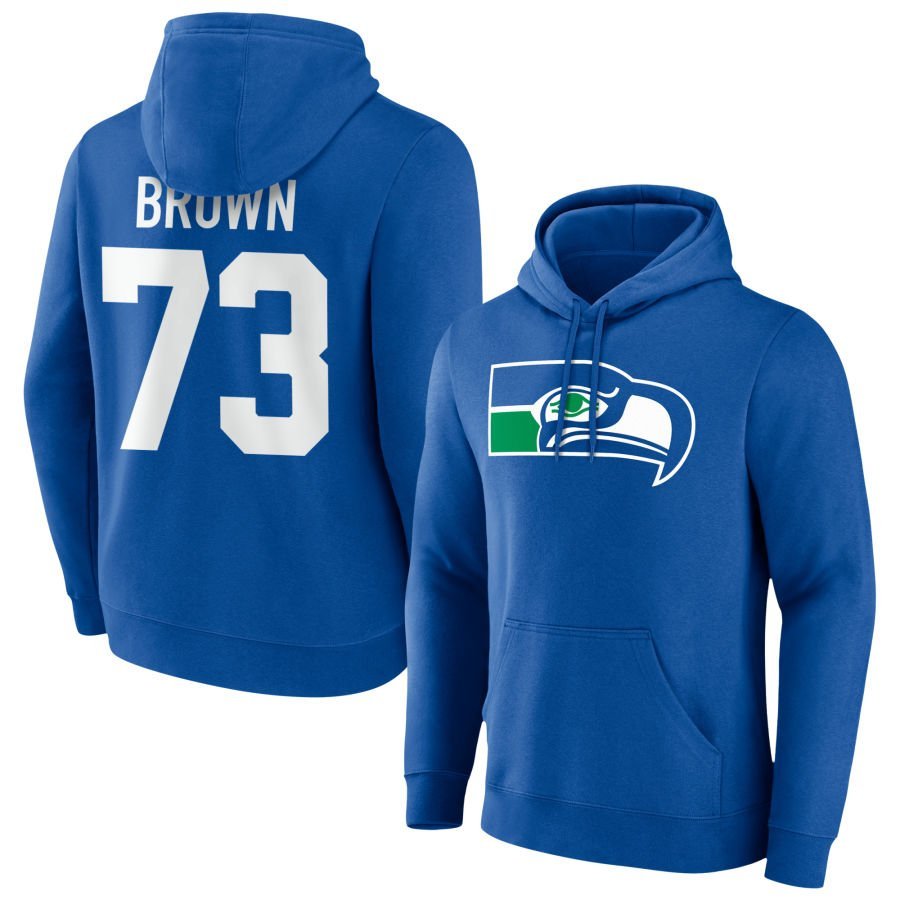 Men’s Royal Seattle Seahawks Team Authentic Classic Personalized Name & Number Hoodie
