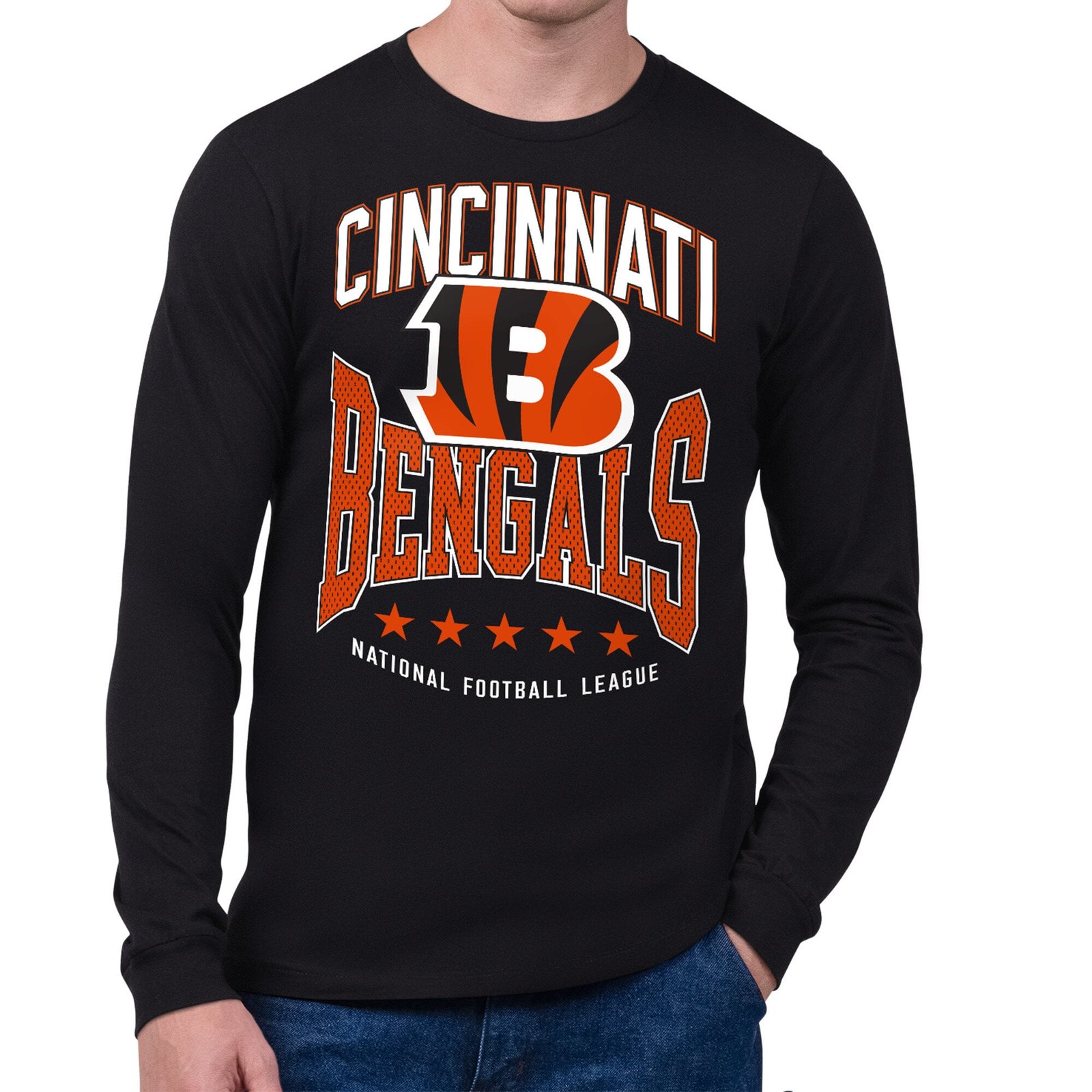 Men’s Starter Black Cincinnati Bengals Center Squeeze Long Sleeve T-Shirt