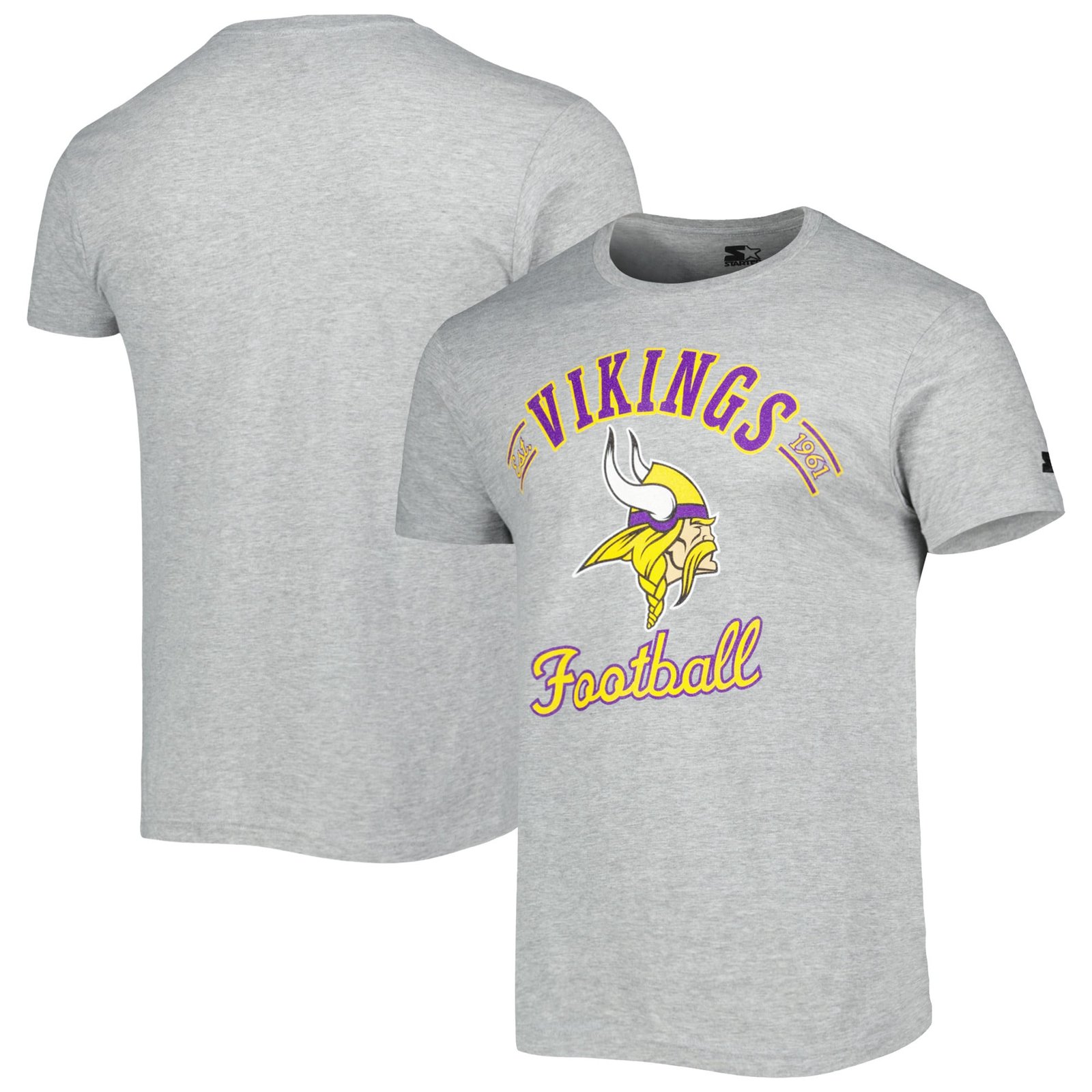 Men’s Starter Heathered Gray Minnesota Vikings Prime Time T-Shirt