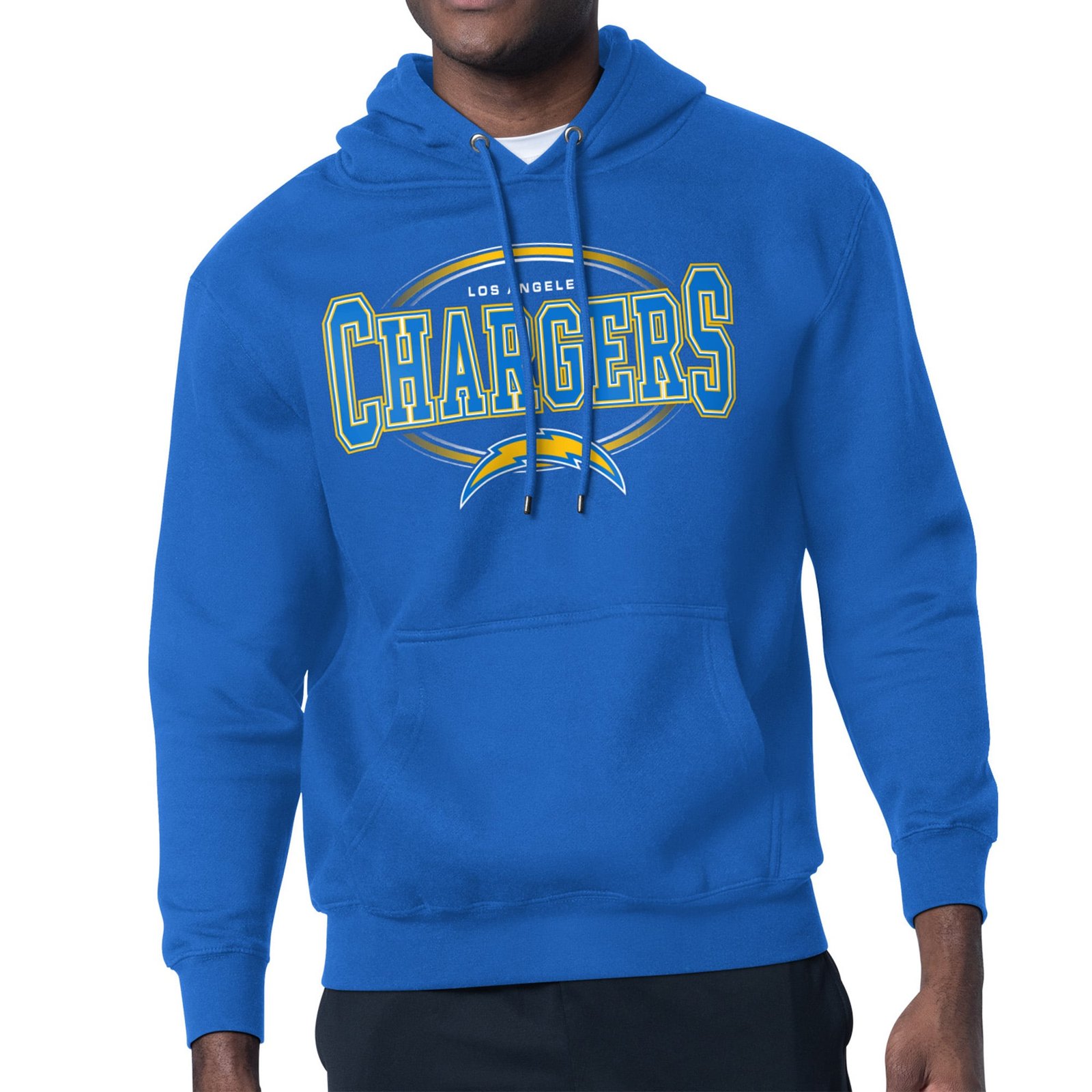 Men’s Starter Royal Los Angeles Chargers Team Track Graphic Pullover Hoodie