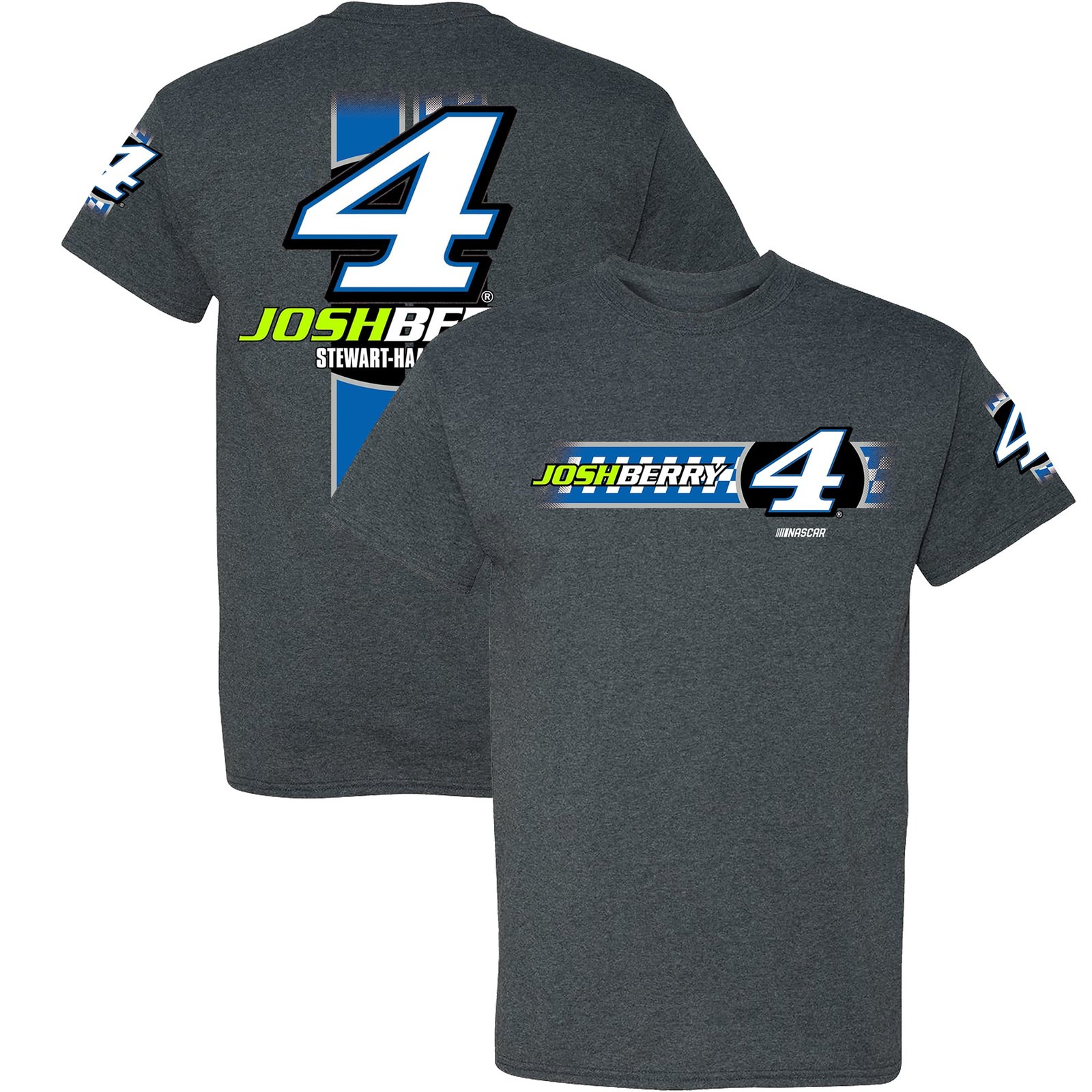 Men’s Stewart-Haas Racing Team Collection Heather Charcoal Josh Berry Lifestyle T-Shirt