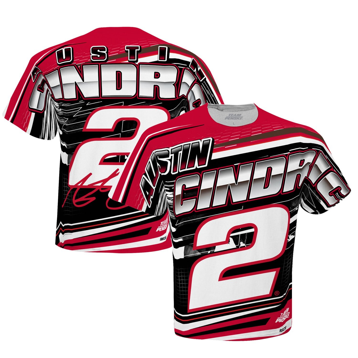 Men’s Team Penske White Austin Cindric Sublimated Speedster T-Shirt