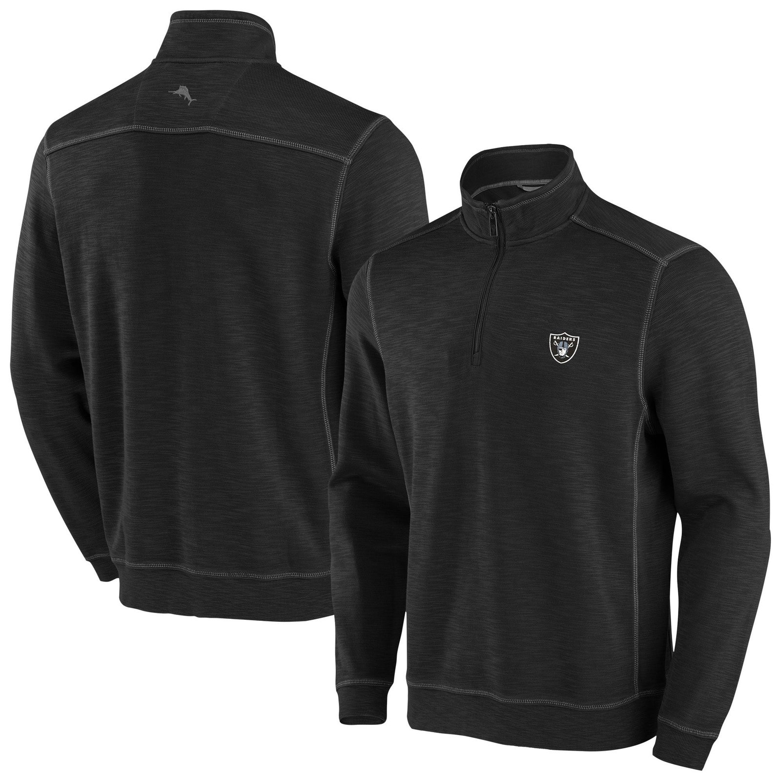 Men’s Tommy Bahama Black Las Vegas Raiders Big & Tall Tobago Bay Half-Zip Sweatshirt