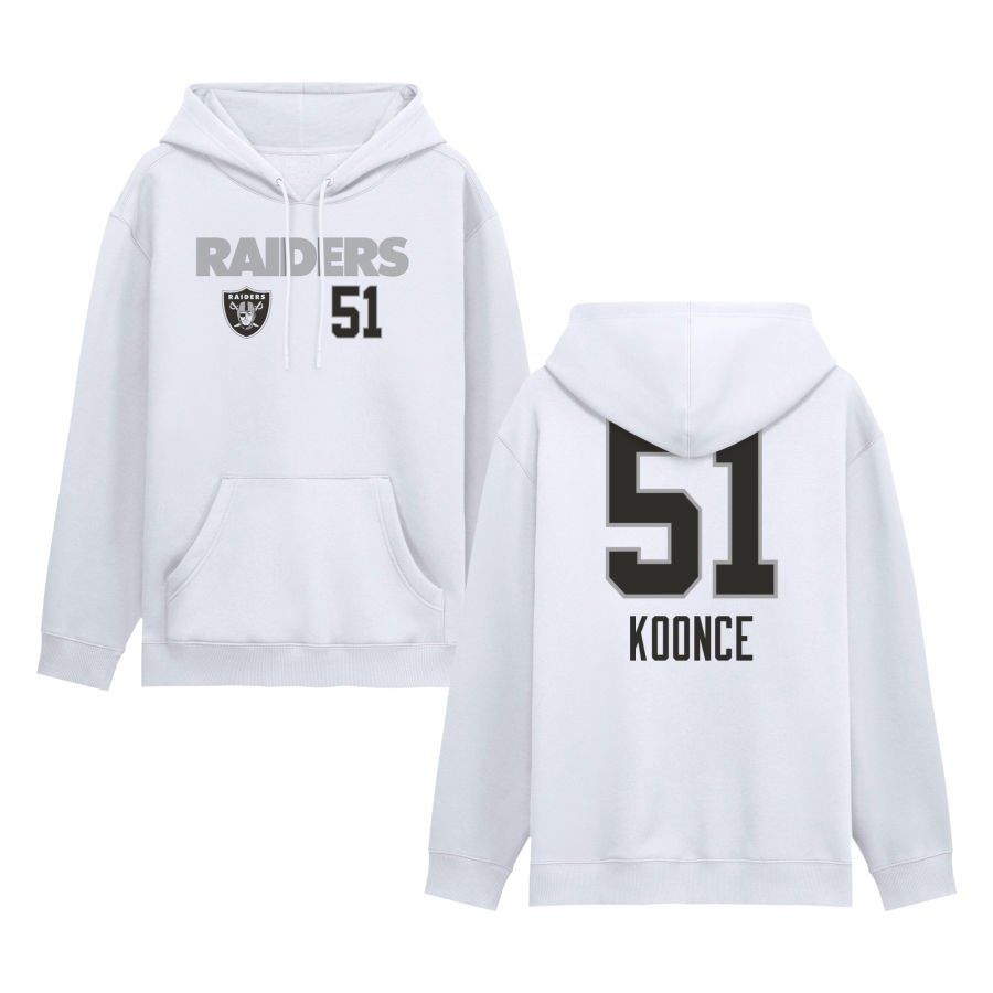 Men’s White Las Vegas Raiders Touchdown Wordmark Personalized Name & Number Hoodie