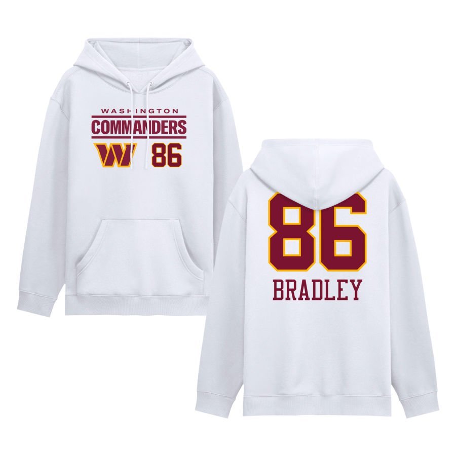 Men’s White Washington Commanders Touchdown Wordmark Personalized Name & Number Hoodie