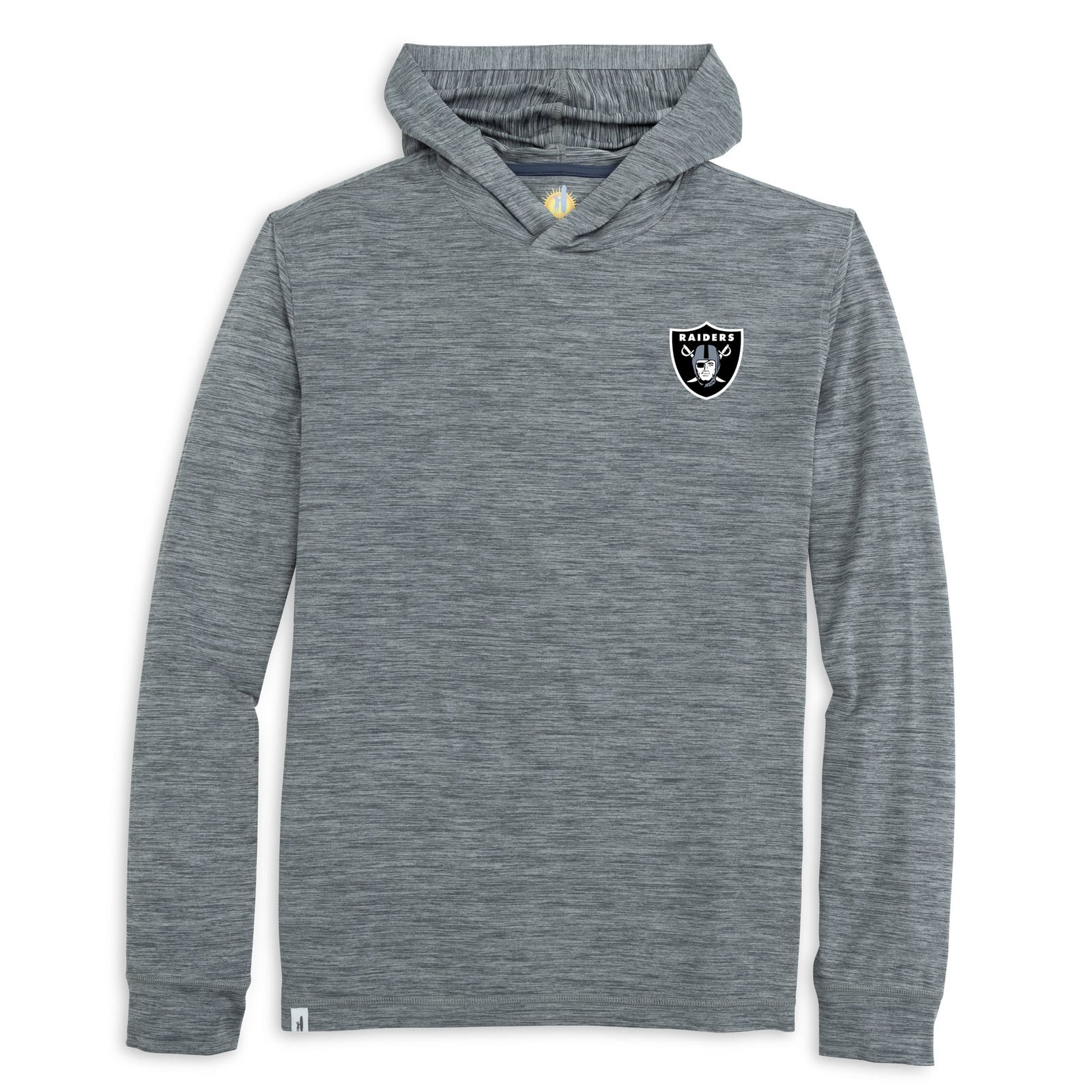 Men’s johnnie-O Heather Black Las Vegas Raiders Talon Long Sleeve Hooded T-Shirt