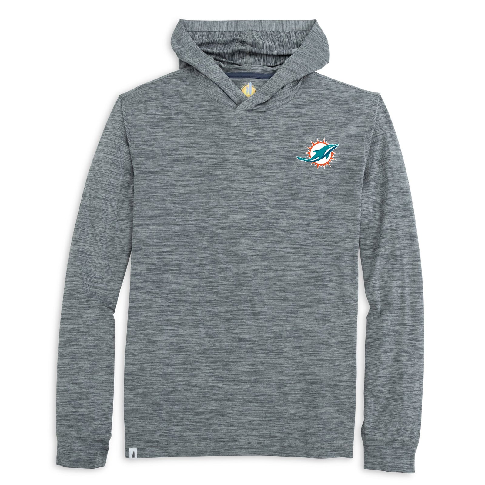 Men’s johnnie-O Heather Black Miami Dolphins Talon Long Sleeve Hooded T-Shirt