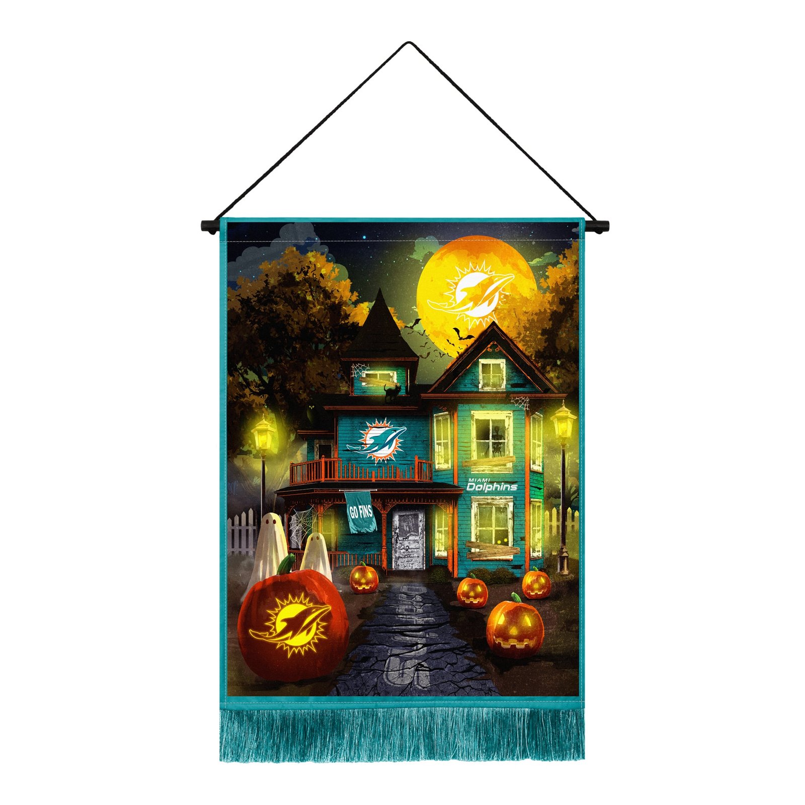 Miami Dolphins 18″ x 24″ LED Halloween Tapestry