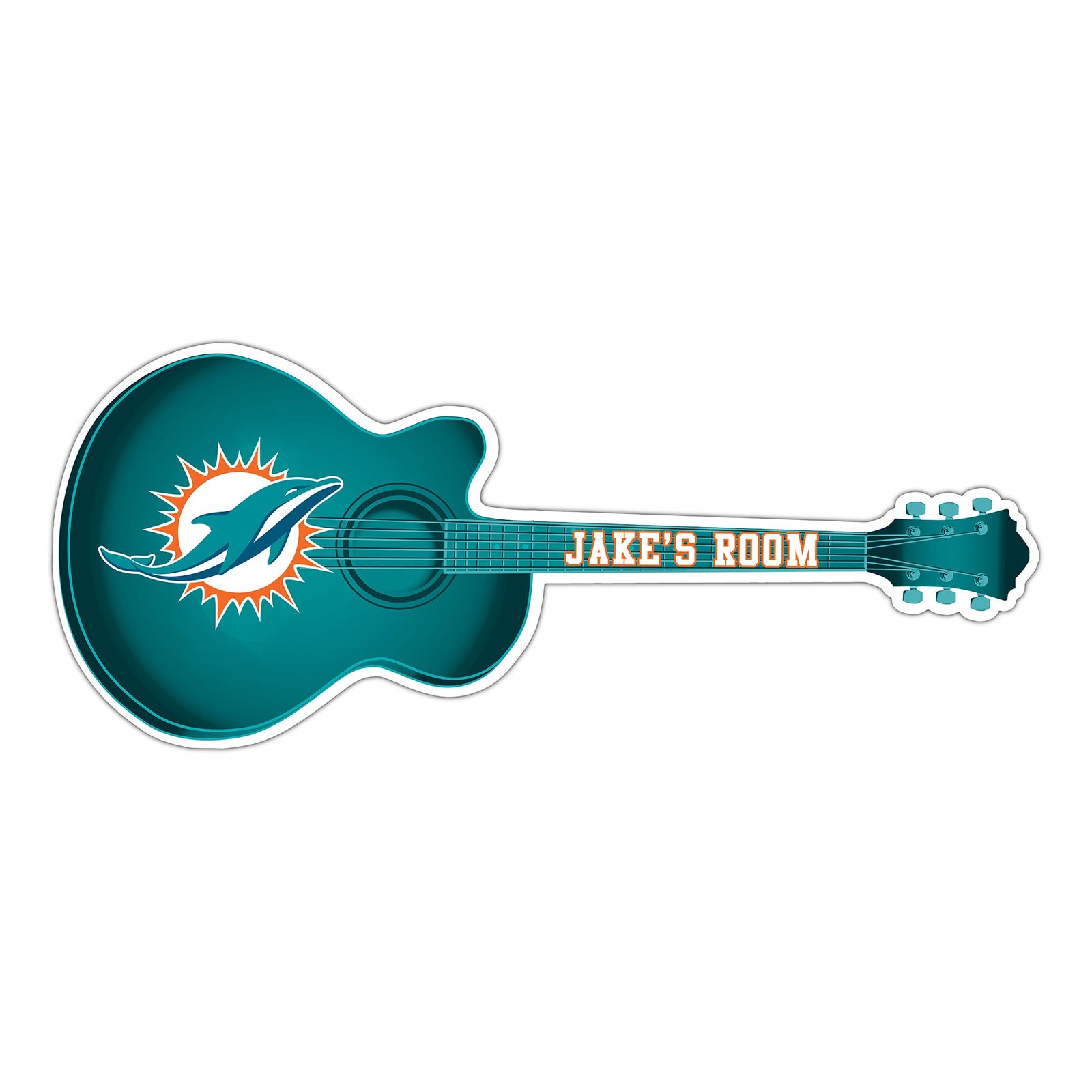 Miami Dolphins 24″ Customizable Guitar Sign