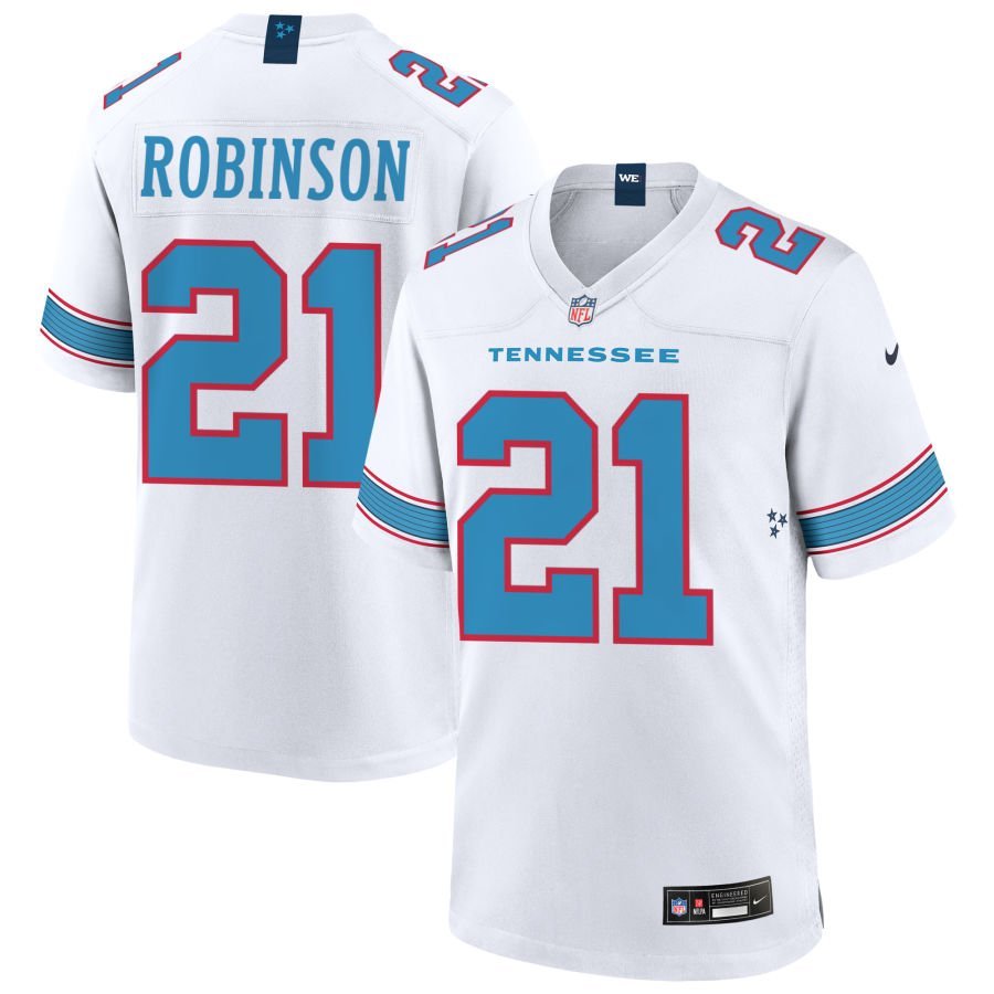 Micah Robinson Men’s Nike White Tennessee Titans Game Custom Jersey