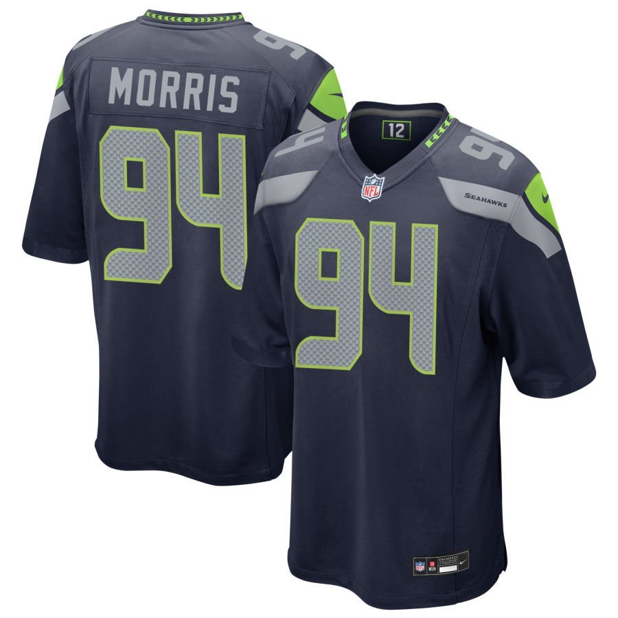 Mike Morris Men’s Nike College Navy Seattle Seahawks Custom Game Jersey