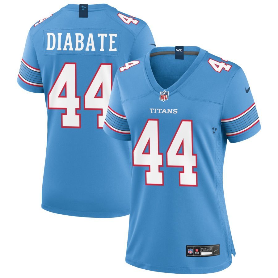 Mohamoud Diabate Women’s Nike Light Blue Tennessee Titans Game Custom Jersey