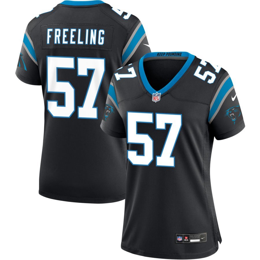 Monroe Freeling Women’s Nike Black Carolina Panthers Custom Game Jersey