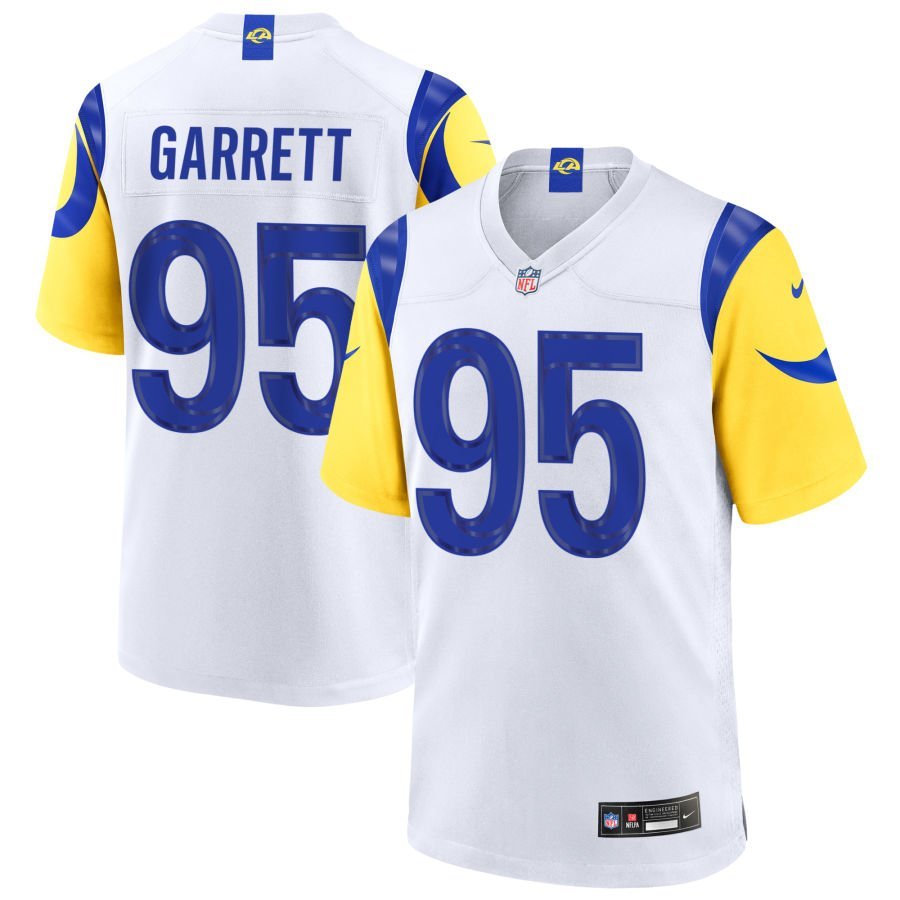 Myles Garrett Men’s Nike White Los Angeles Rams Custom Game Jersey