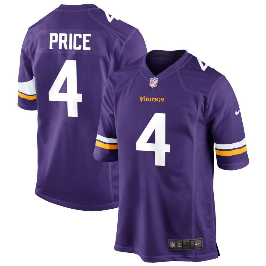 Myles Price Men’s Nike Purple Minnesota Vikings Custom Game Jersey