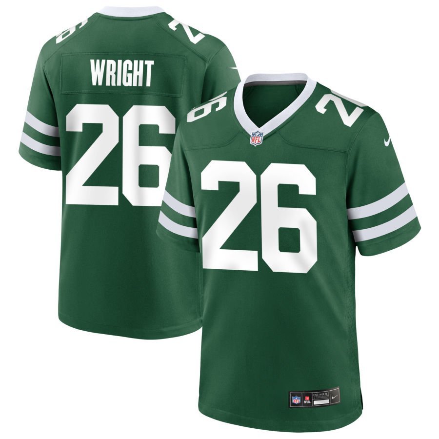 Nahshon Wright Men’s Nike Legacy Green New York Jets Custom Game Jersey