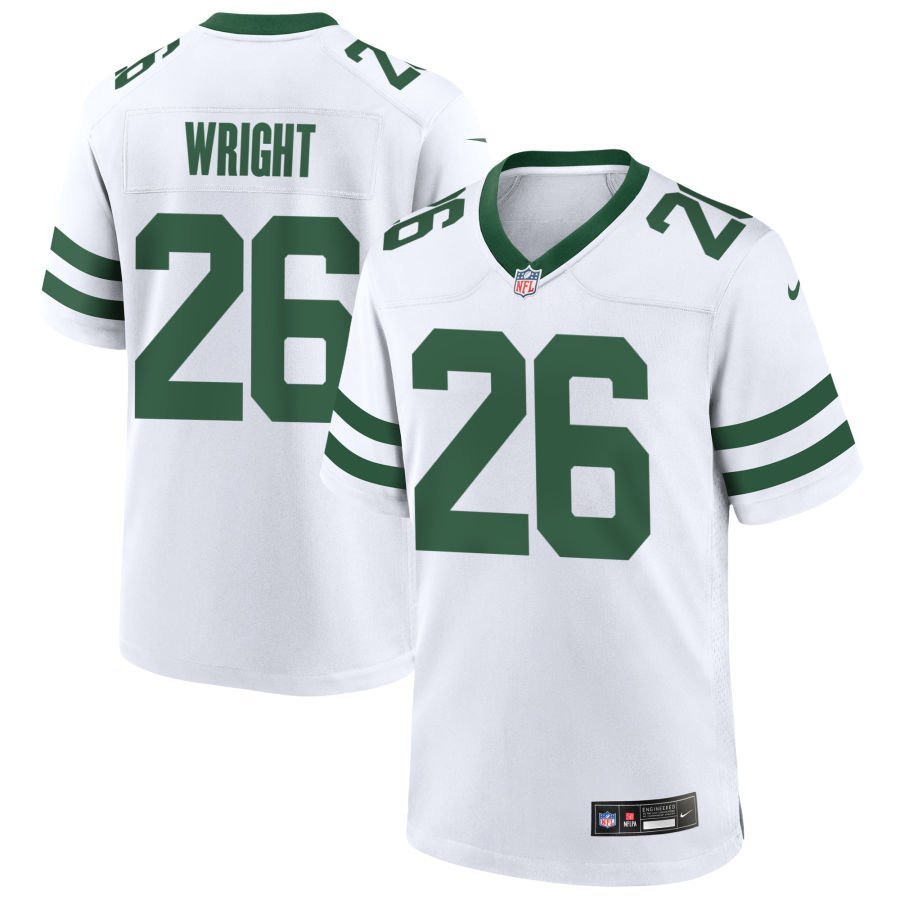 Nahshon Wright Men’s Nike Legacy White New York Jets Custom Game Jersey