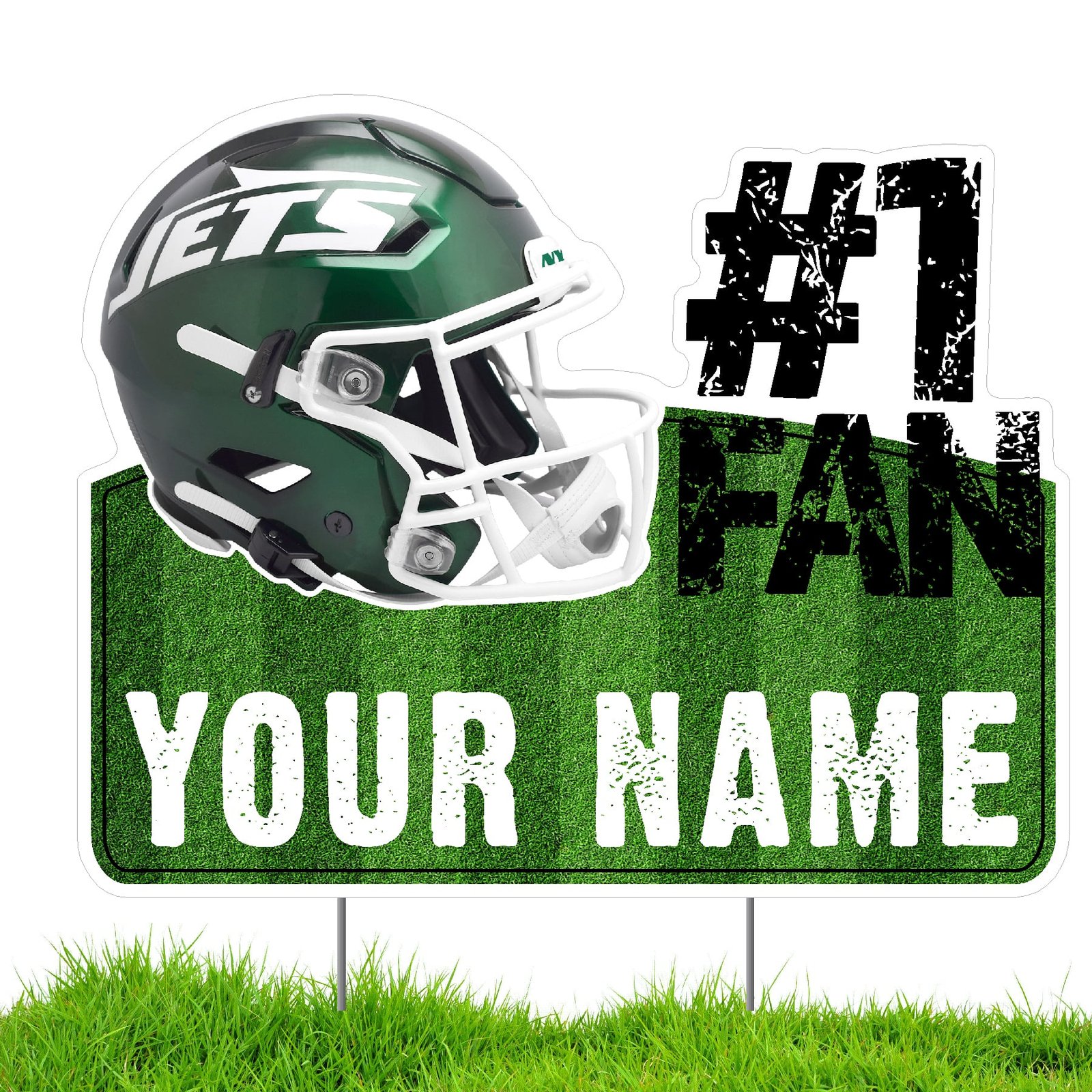 New York Jets #1 Fan Personalized Lawn Sign