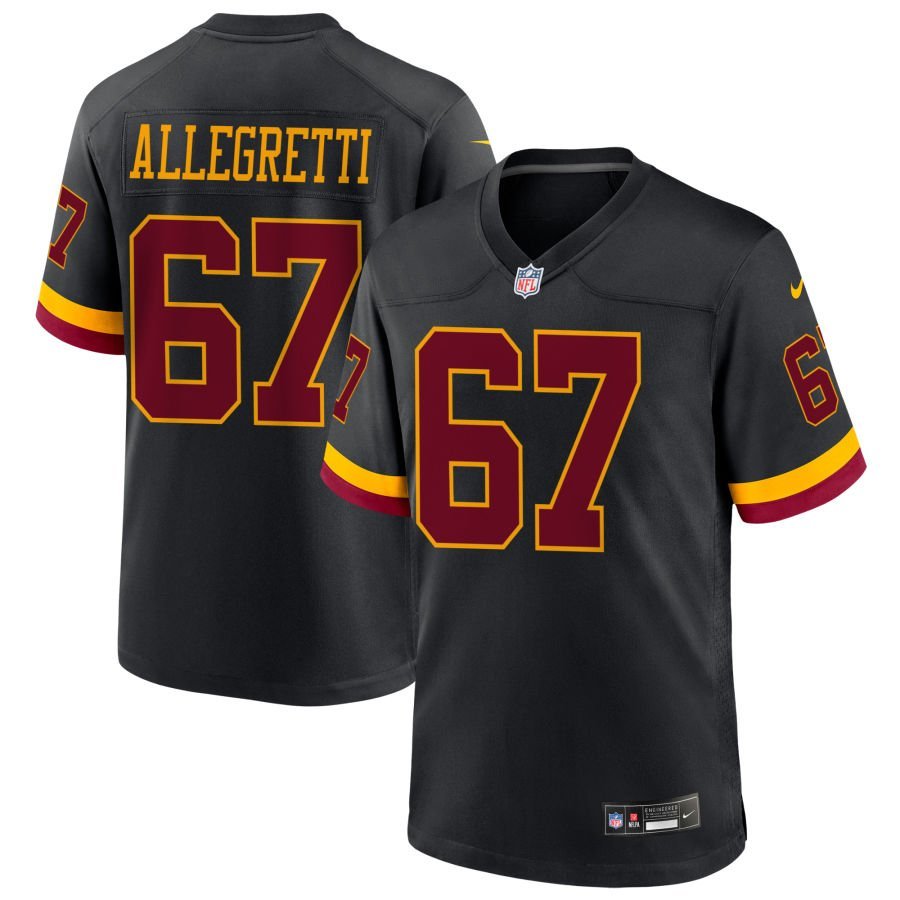 Nick Allegretti Men’s Nike Black Washington Commanders Hail Raiser Alternate Custom Game Jersey