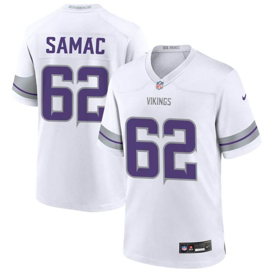 Nick Samac Men’s Nike White Minnesota Vikings Alternate Custom Game Jersey