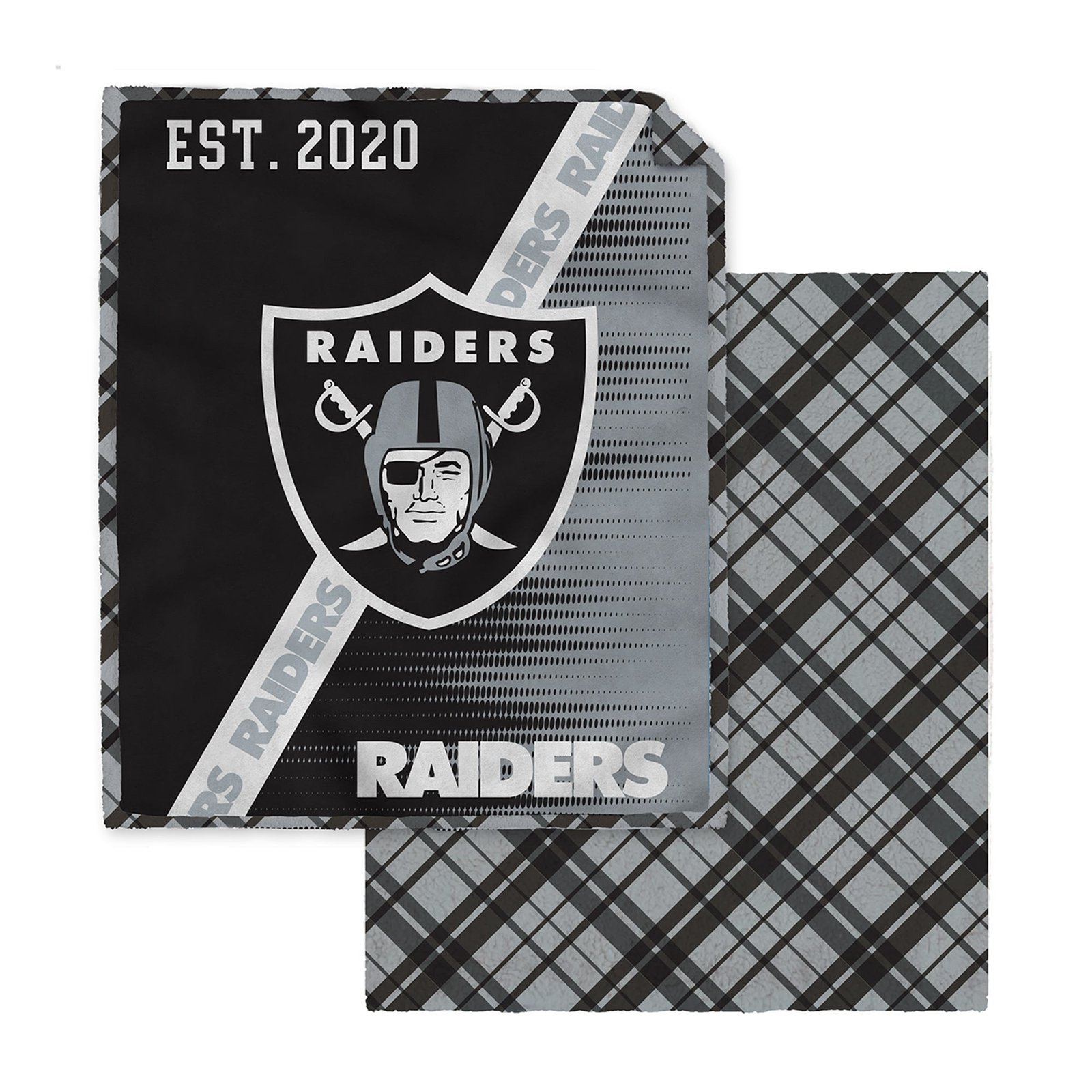 Pegasus Las Vegas Raiders 60″ x 80″ Digital Dash Two-Sided Checkered Ultra Cozy Sherpa Blanket