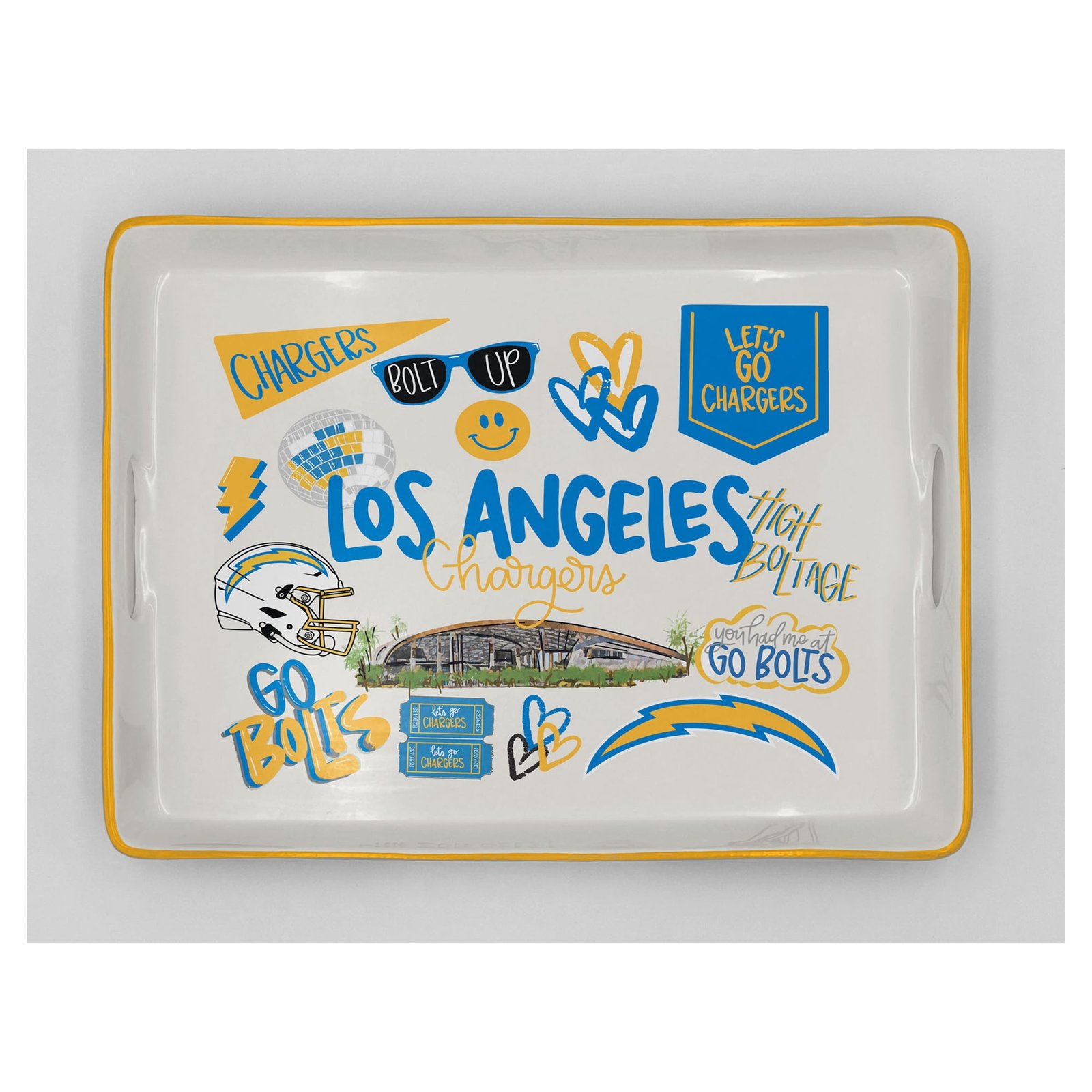 Pegasus Los Angeles Chargers 11″ x 17″ Large Loco Fan Serving Tray with Handles