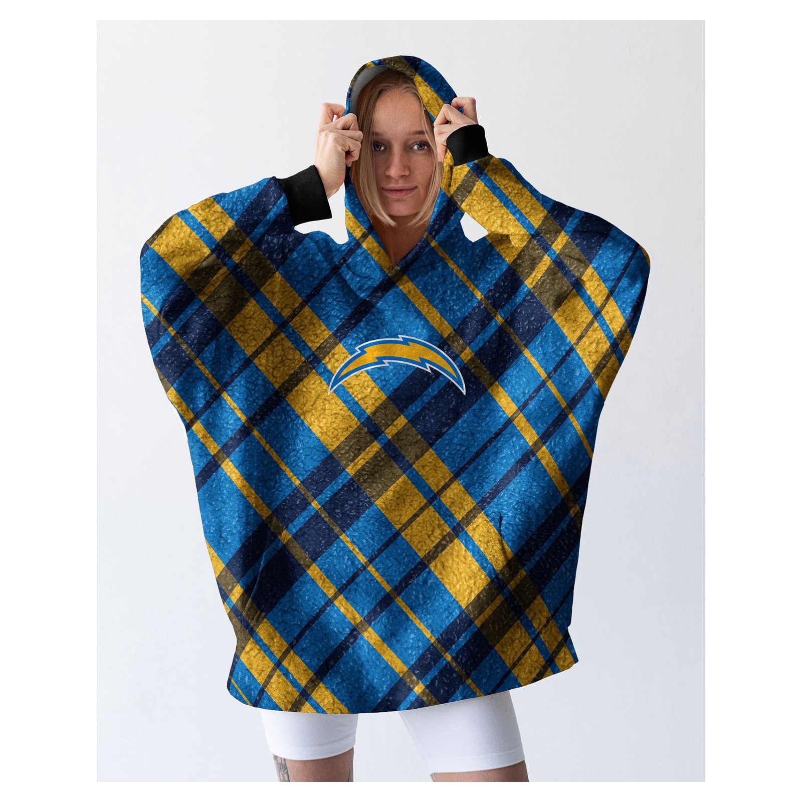 Pegasus Los Angeles Chargers 34″ x 34″ Digital Dash Sherpa Hooded Fan Cape