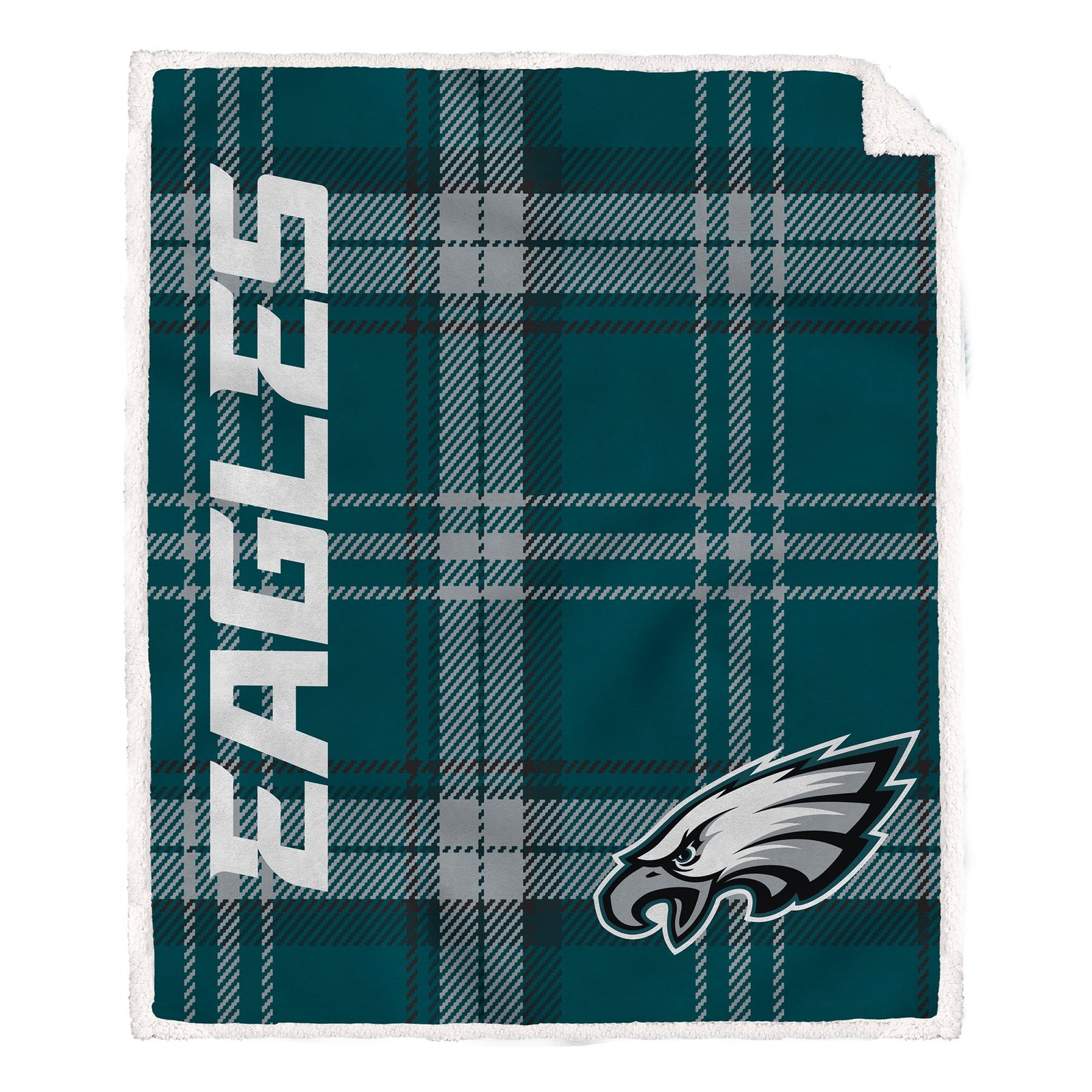 Pegasus Philadelphia Eagles 50″ x 60″ Playmaker Plaid Ultra Cozy Sherpa Throw