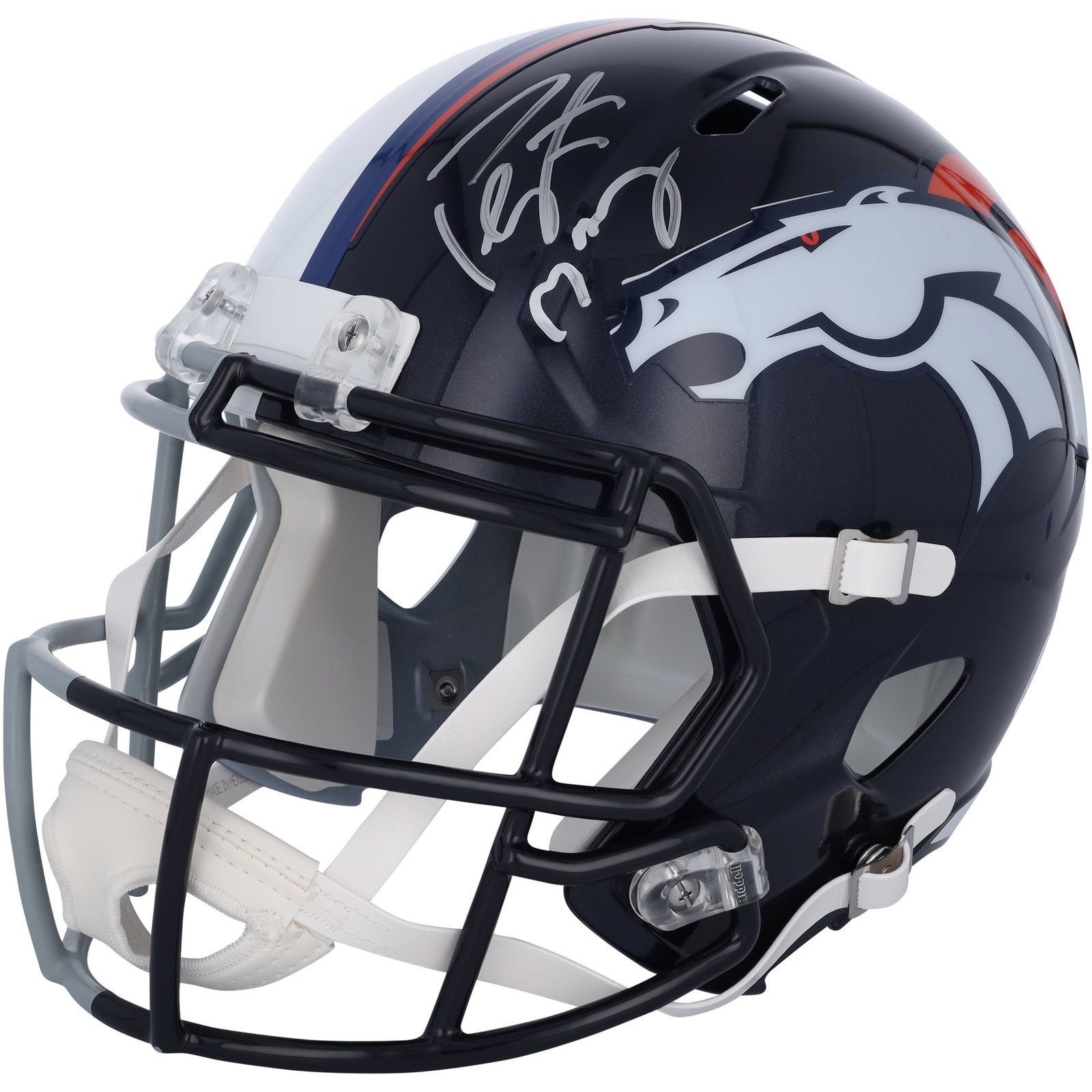 Peyton Manning Indianapolis Colts & Denver Broncos Autographed Half & Half Riddell Speed Replica Helmet – Signature on Indianapolis Side