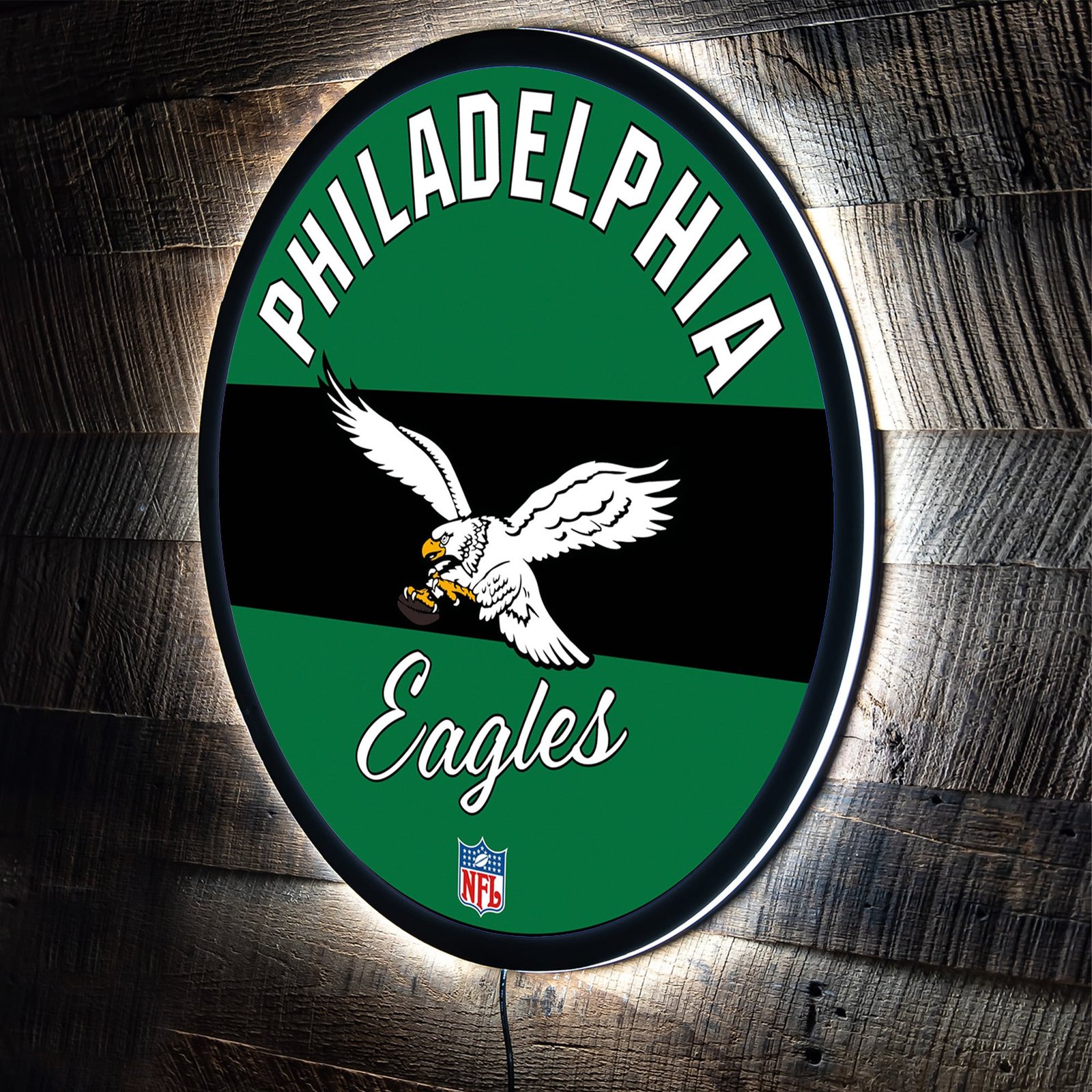 Philadelphia Eagles 23″ LED Retro Logo Round Wall Sign