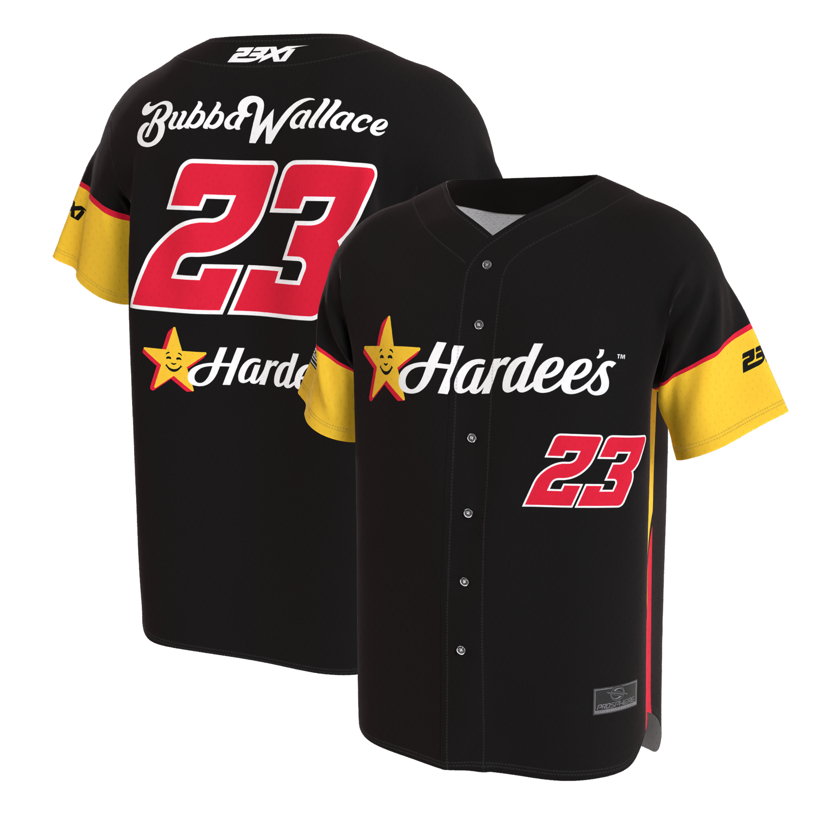 Youth ProSphere Black Bubba Wallace Hardee’s Baseball Jersey Youth ProSphere Black Bubba Wallace Hardee’s Baseball Jersey
