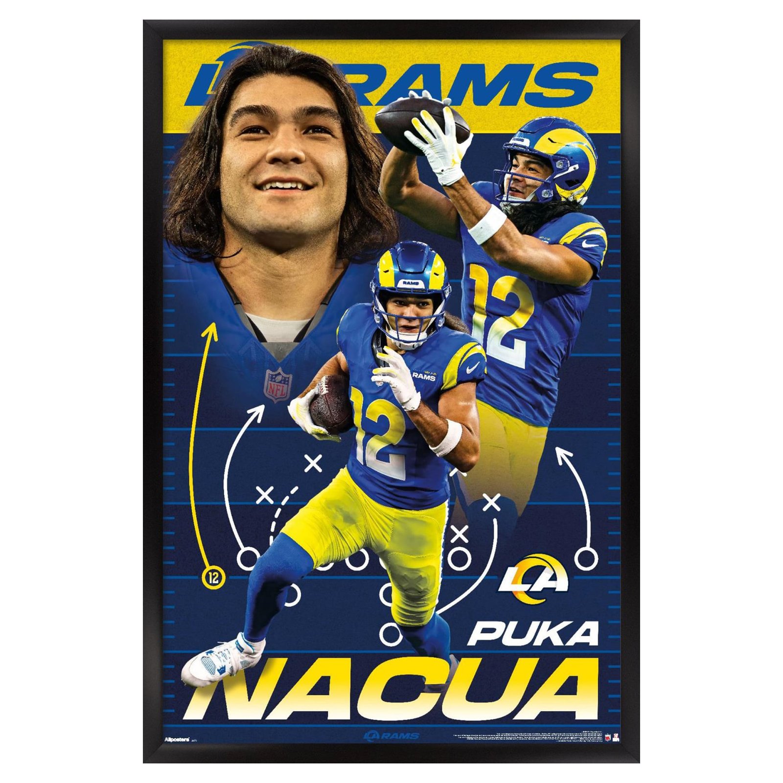 Puka Nacua Los Angeles Rams 23″ x 34″ Framed Player Poster