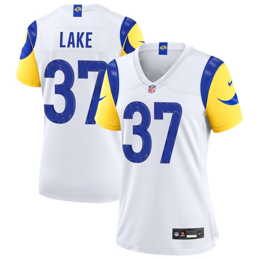 Quentin Lake Women’s Nike White Los Angeles Rams Custom Game Jersey