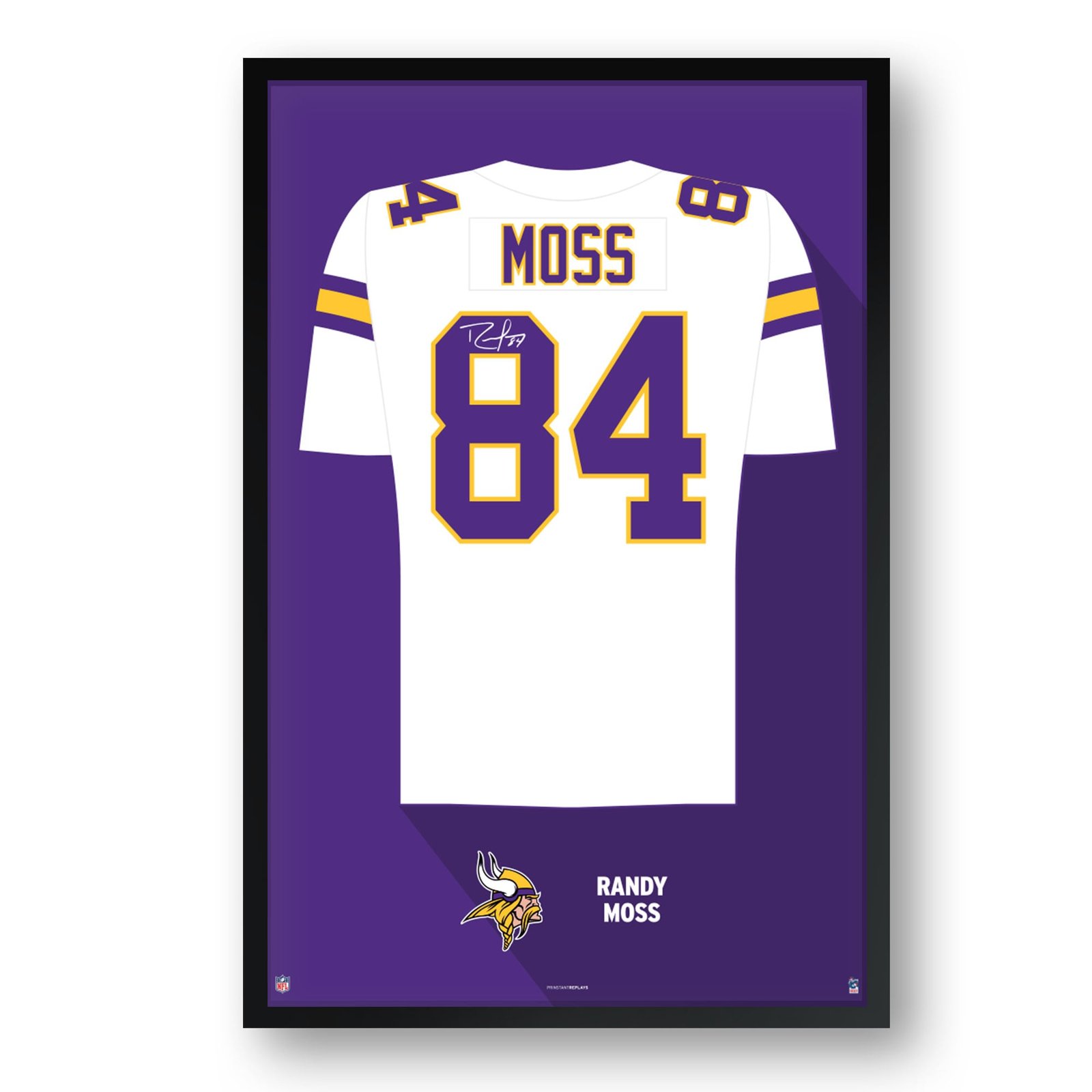 Randy Moss Minnesota Vikings Framed 27″ x 39″ Retired Jersey Art Print