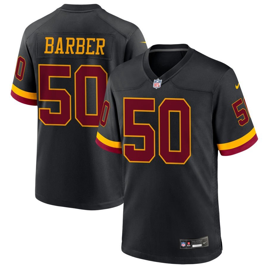 Ricky Barber Men’s Nike Black Washington Commanders Hail Raiser Alternate Custom Game Jersey