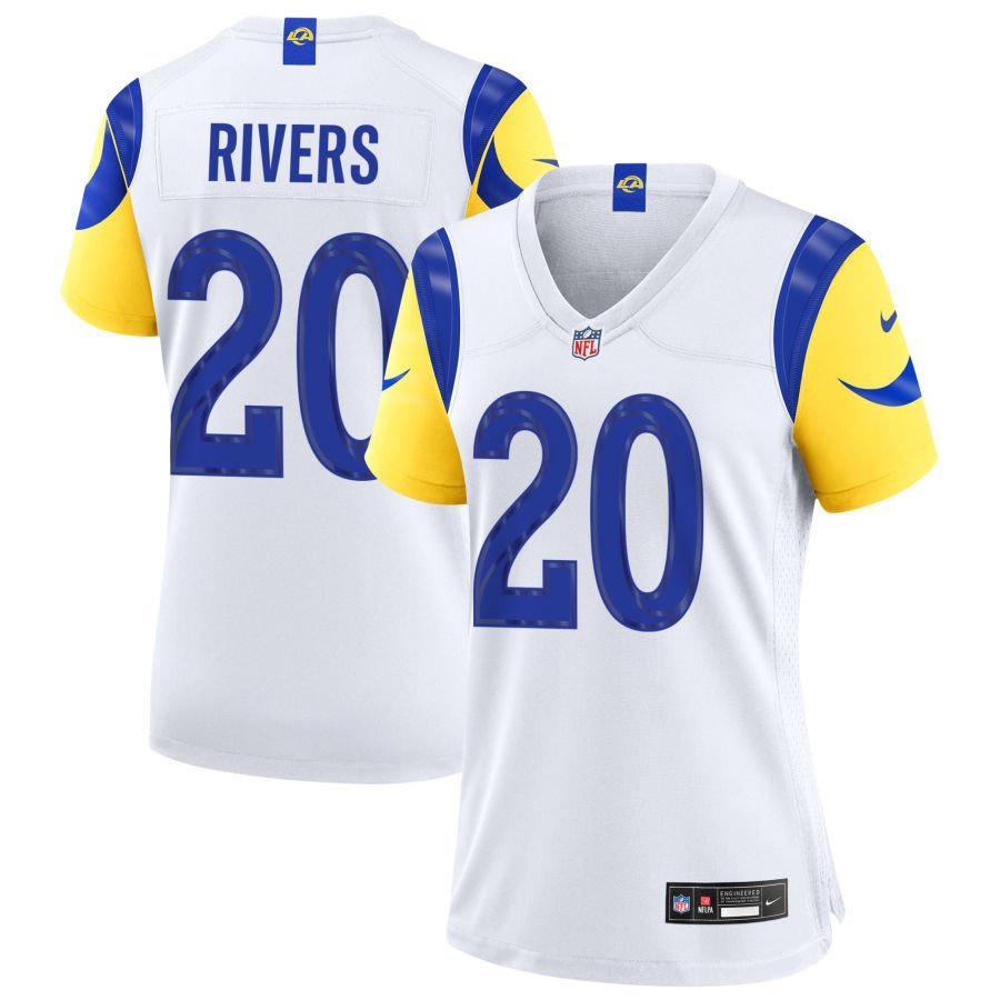 Ronnie Rivers Women’s Nike White Los Angeles Rams Custom Game Jersey